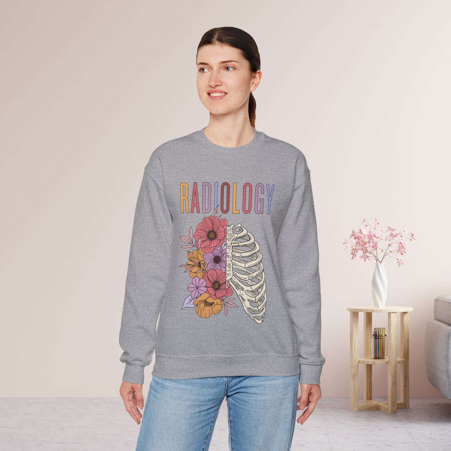 Flower Skeleton Radiology Sweatshirt