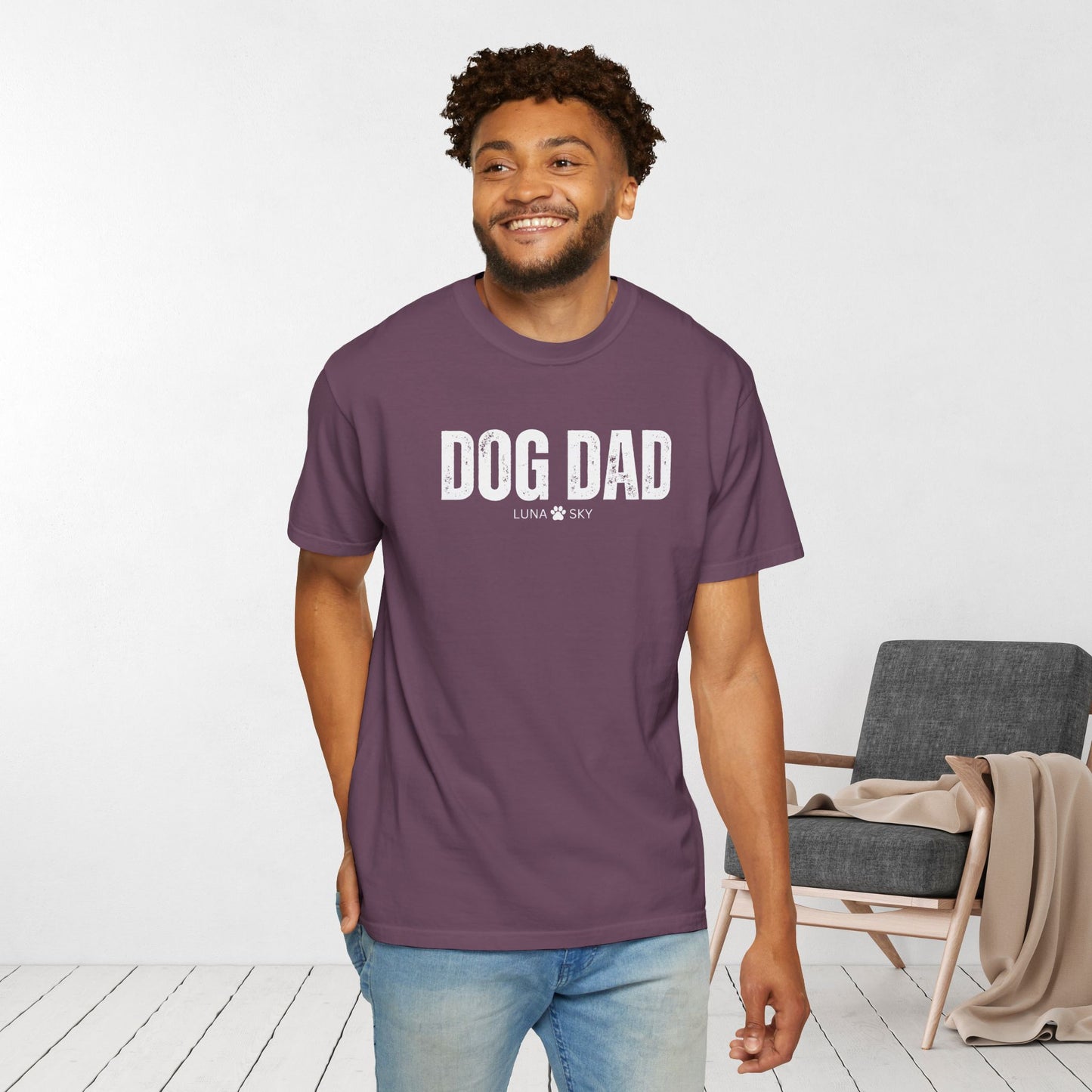 Custom Dog Dad Comfort Colors Shirt with Dogs Name - Personalized Dog Lover Gift
