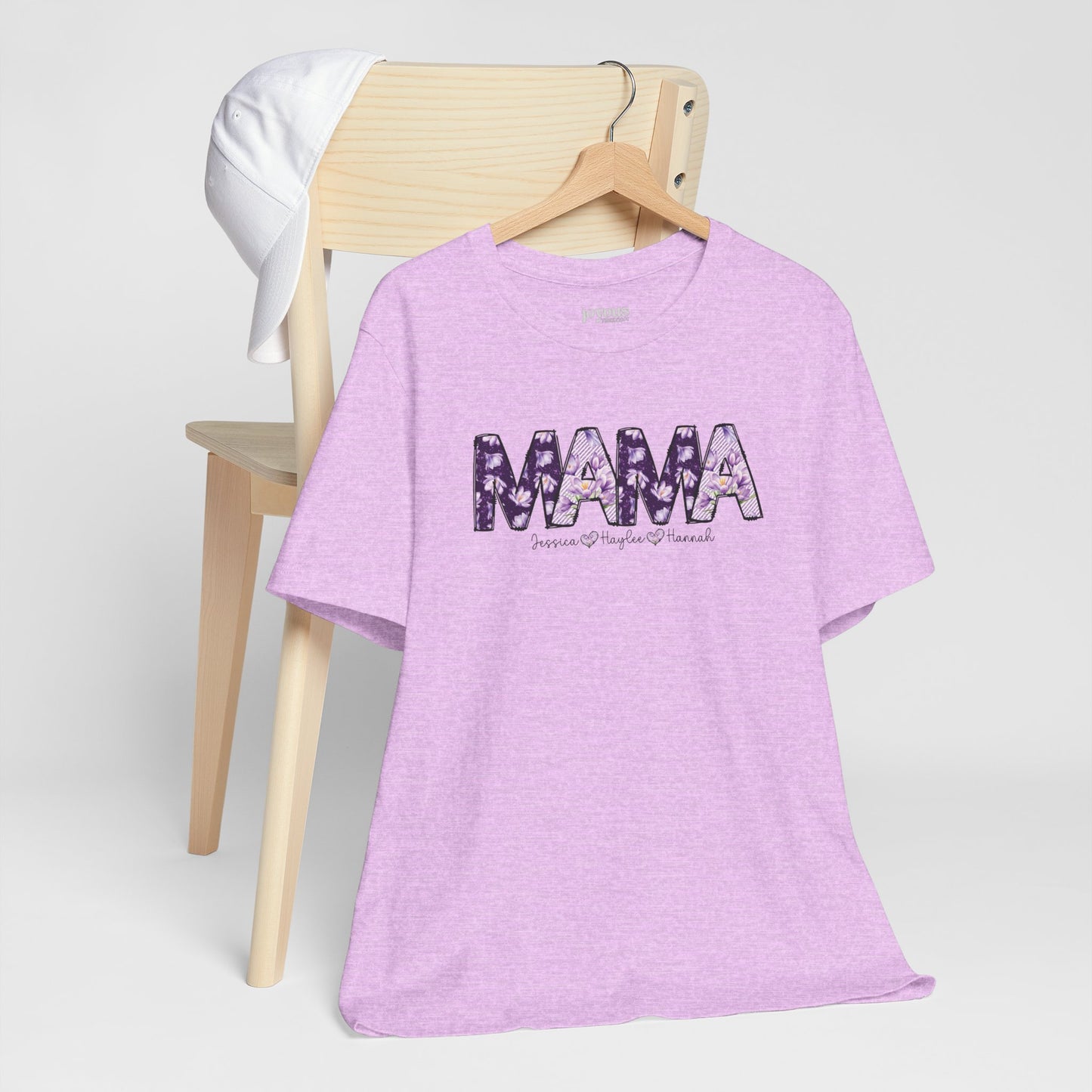 Custom Mama Soft Cotton Tee with Kids Names - Personalized Gift for Mom