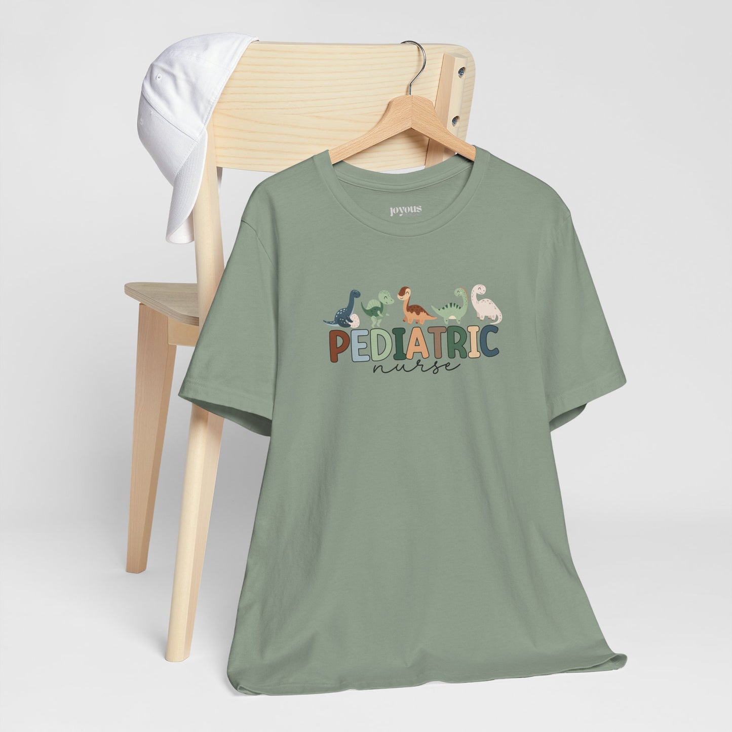 Cute Pediatric Nurse Soft Cotton Tee with Dinosaurs