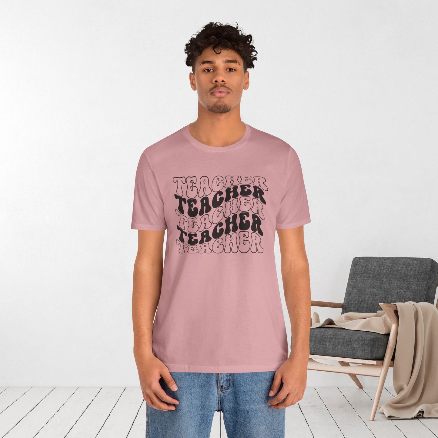 Trendy Groovy Teacher Soft Cotton Tee