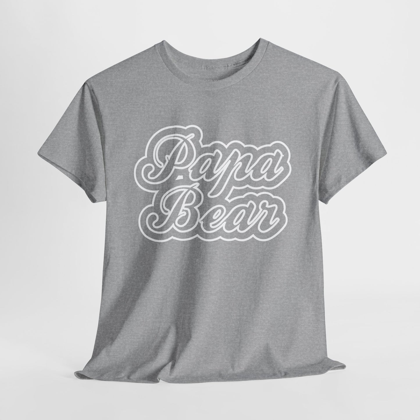 Papa Bear Heavy Cotton Tee - Gift for Dad for Father's Day