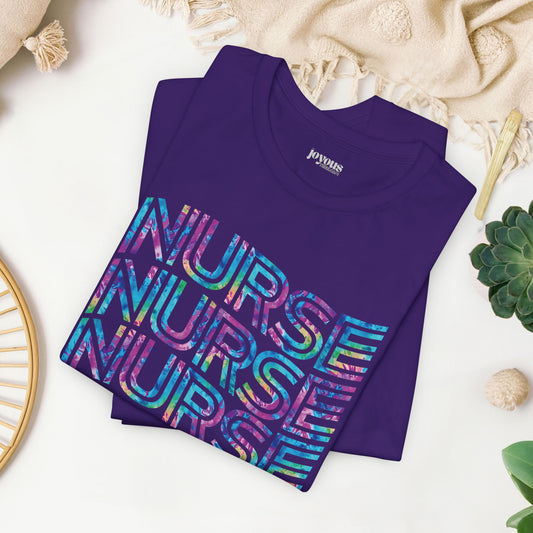 Tie Dye Wavy Nurse Shirt - Registered Nurse Soft Cotton Tee