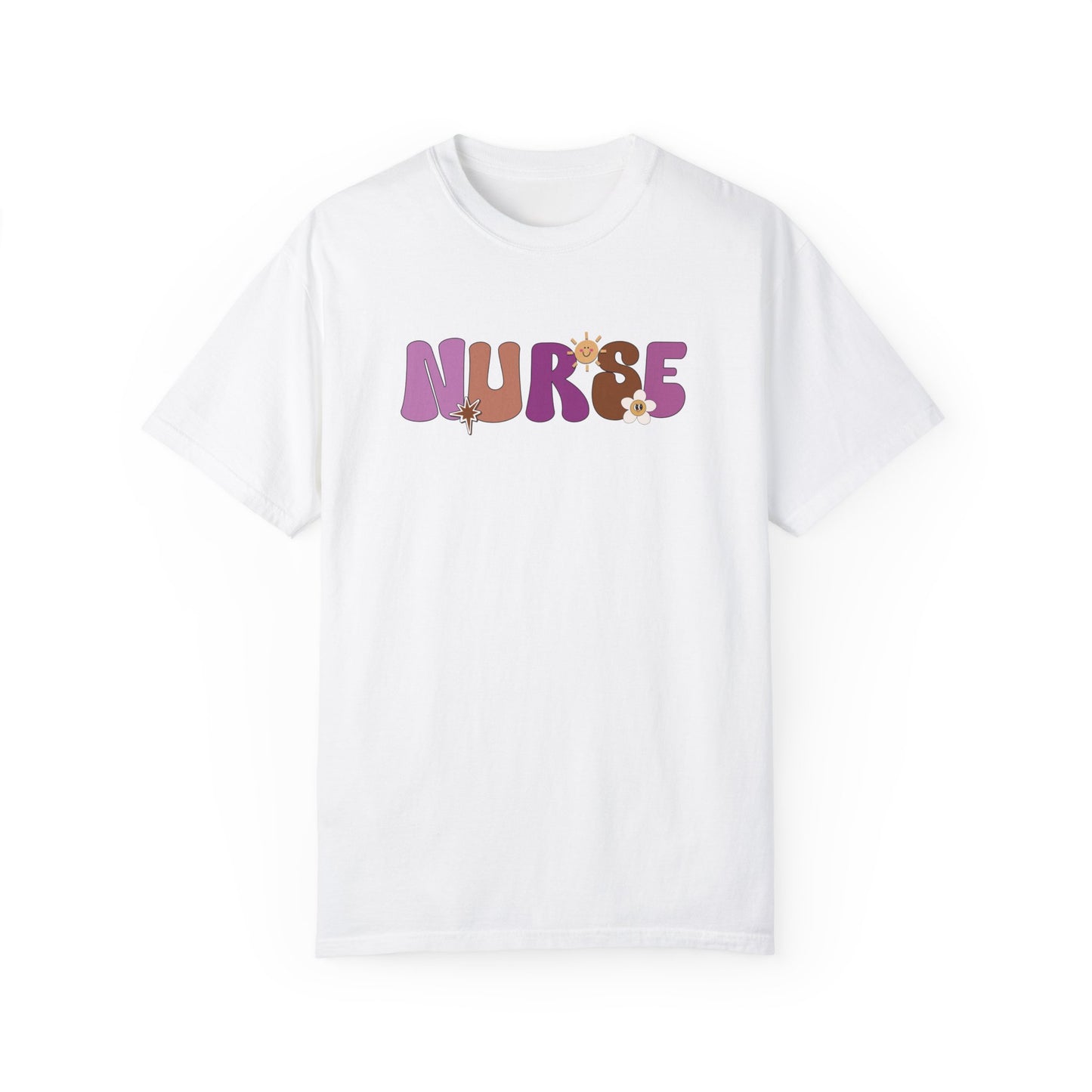 Comfort Colors Purple Groovy Nurse Shirt - It's a Beautiful Day to Save Lives Tee