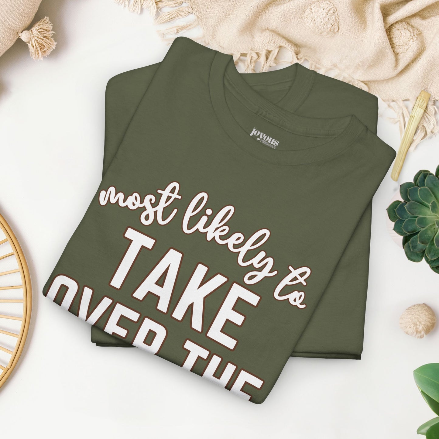 Funny Thanksgiving Shirt - Most Likely To Take Over the Kitchen Heavy Cotton Tee