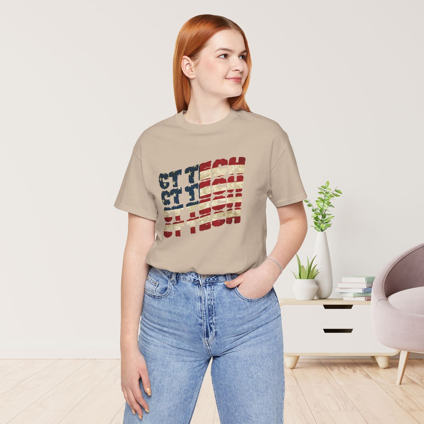 USA Flag CT Tech Shirt -  4th of July CT Technologist Soft Cotton Tee