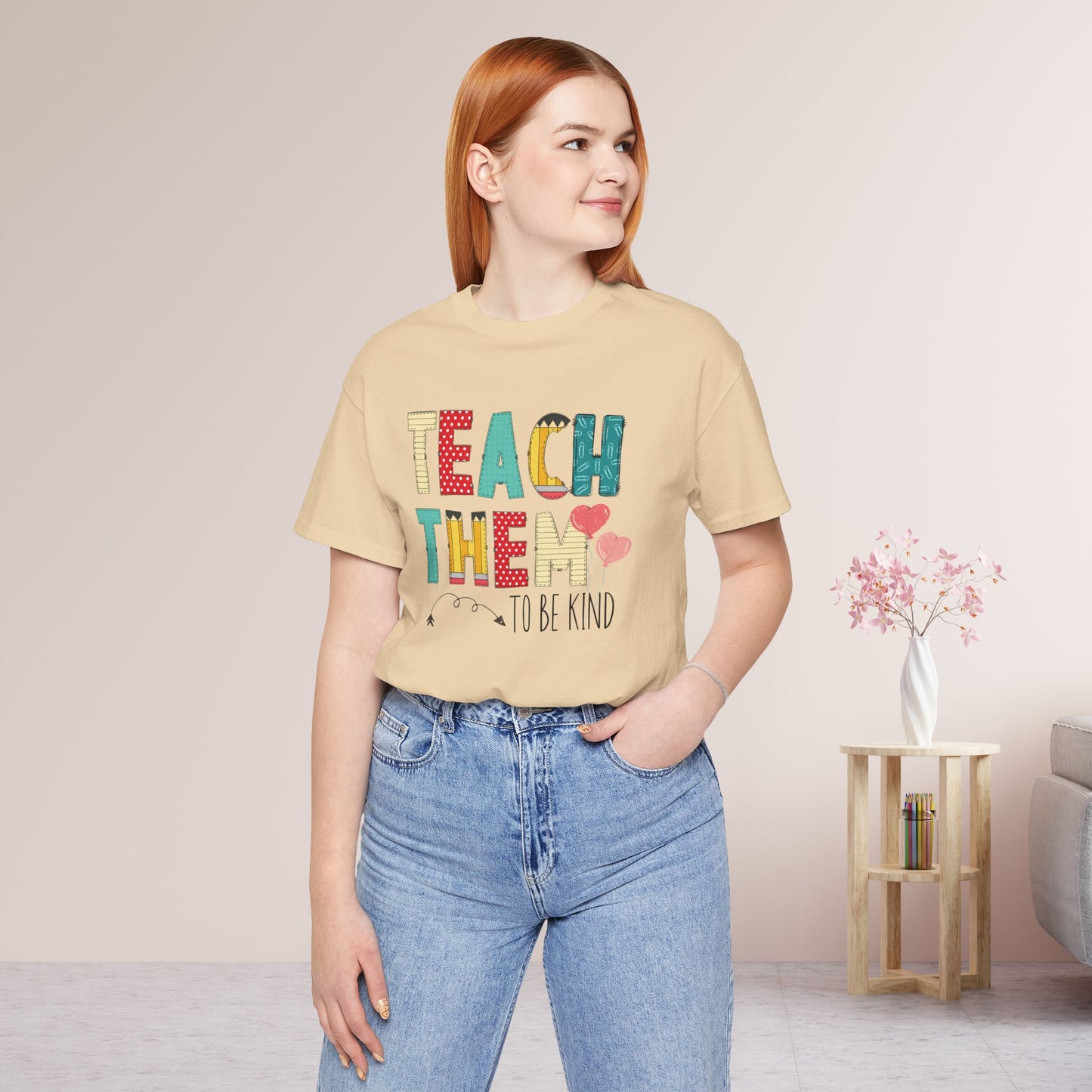 Teach Them to Be Kind Teacher Soft Cotton Tee