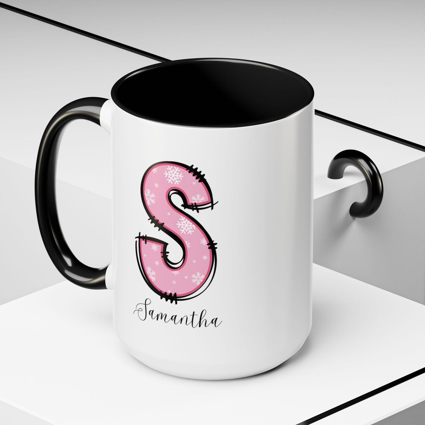 Custom Christmas Initial Letter Mug with Name - Personalized Christmas Gifts A-Z