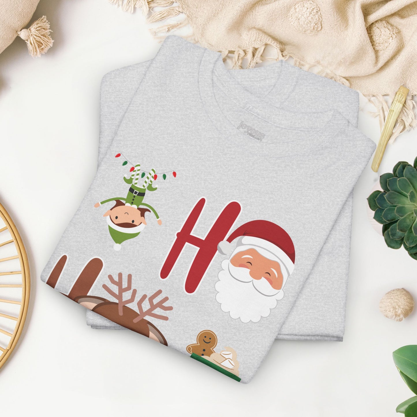 Ho Ho Ho Christmas Shirt - Matching Family Christmas  Heavy Cotton Tee