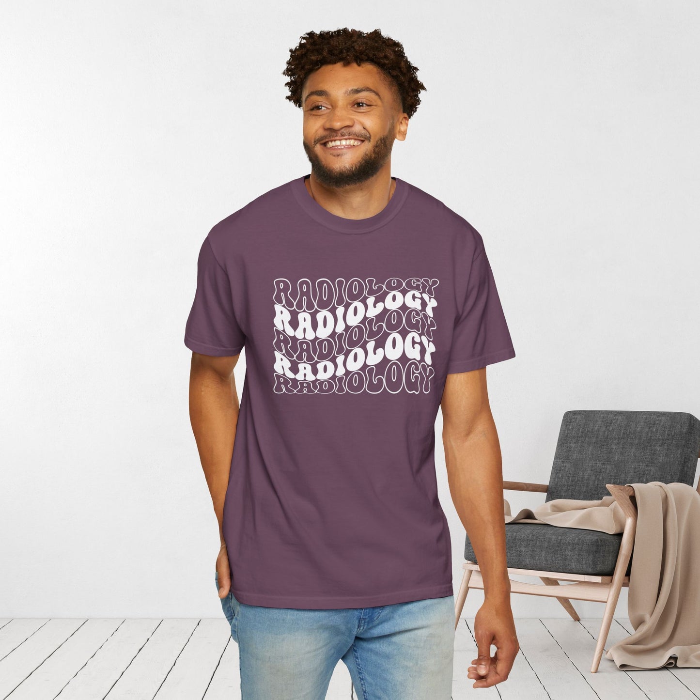 Groovy White Comfort Colors Radiology Tee