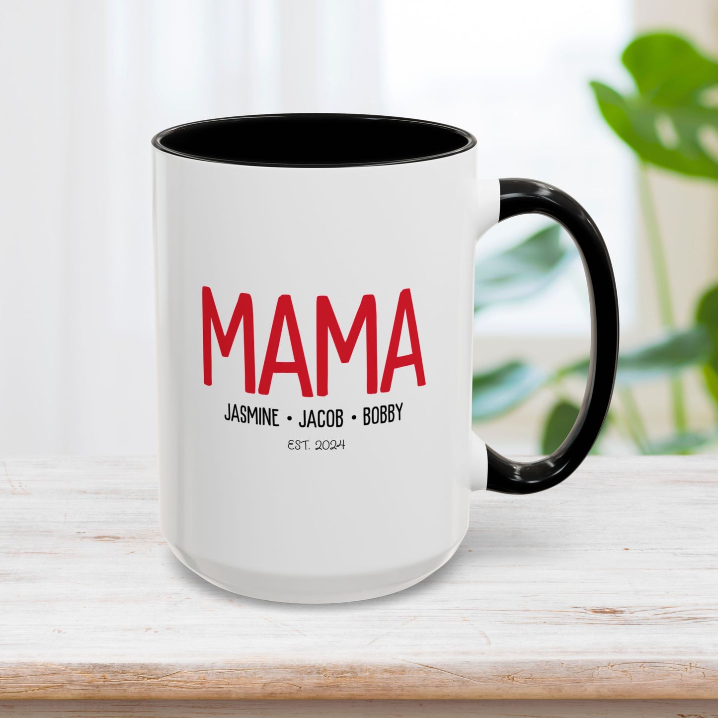 Personalized Mama Coffee Mug with Kids Names - Custom Mom Gifts for Mother's Day