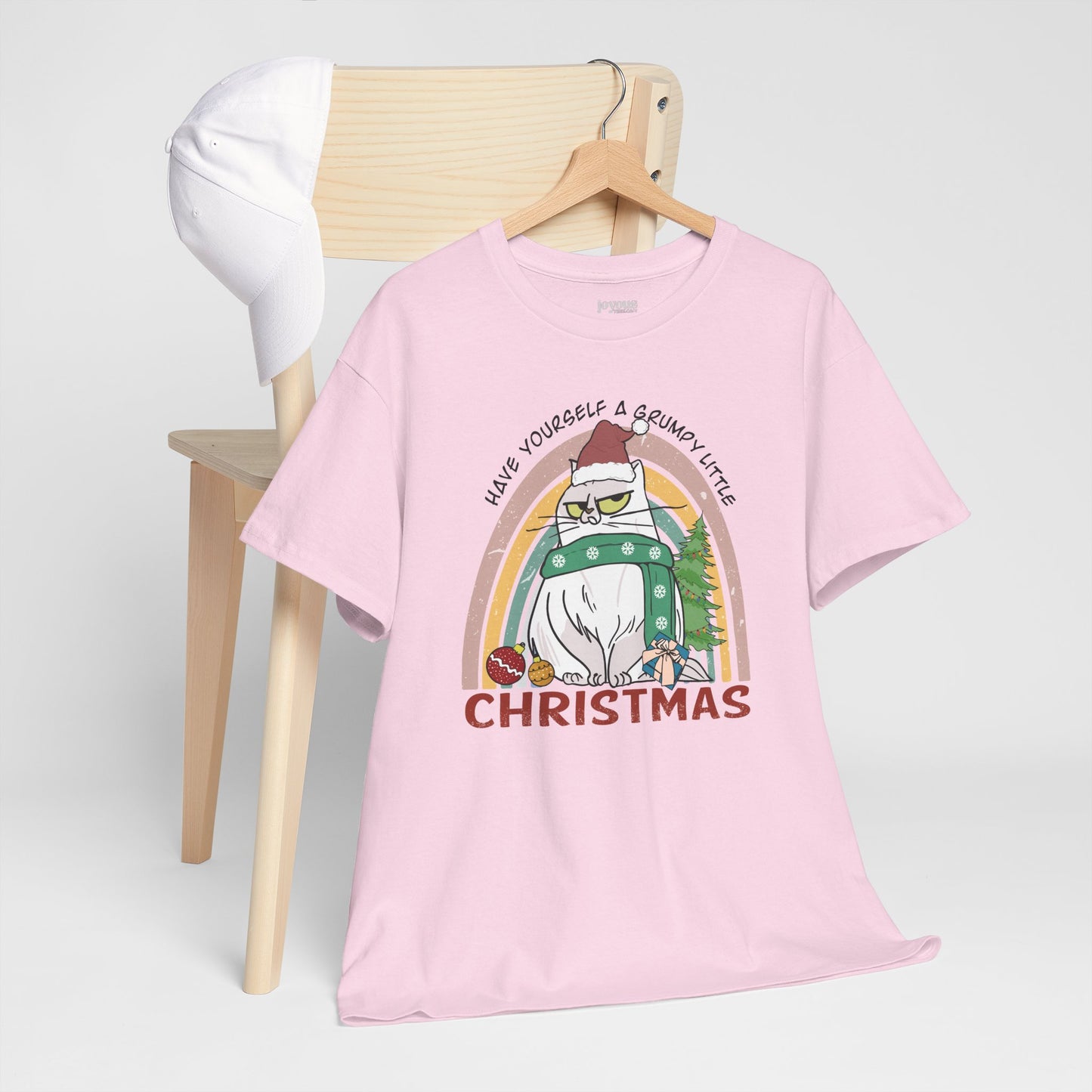 Have Yourself A Grumpy Little Christmas Funny Cat Christmas Heavy Cotton Tee - Cat Lovers Christmas Gift