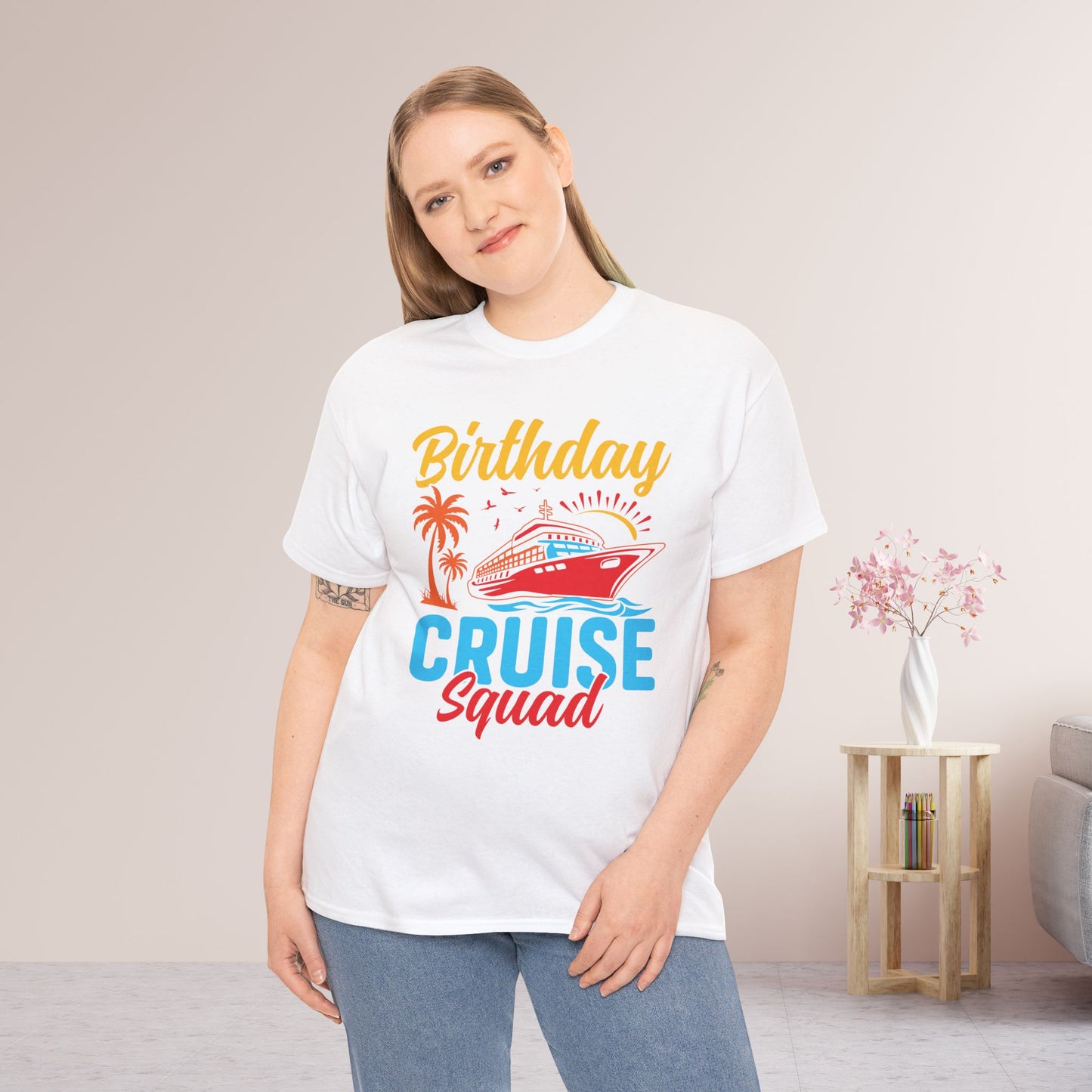 Birthday Cruise Squad Shirt - Family Cruise Vacation Heavy Cotton Tee