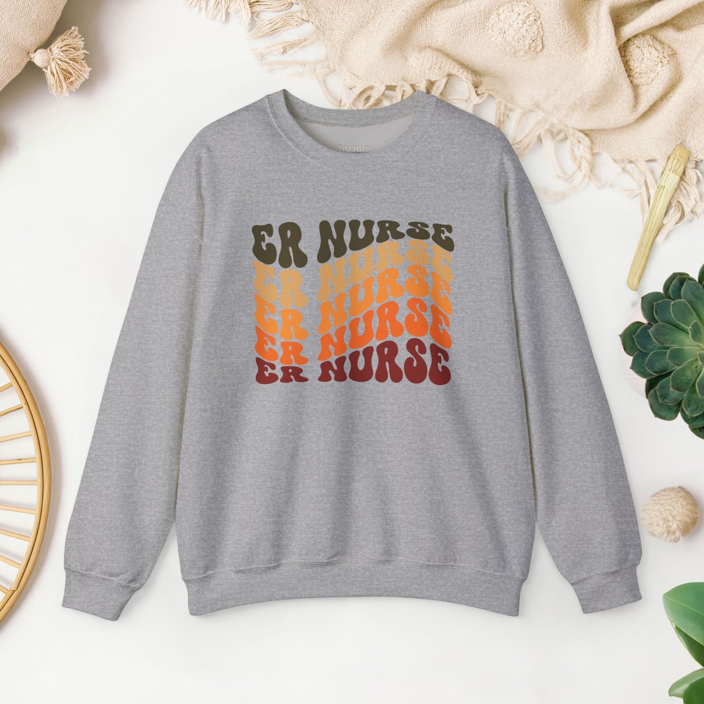 Groovy Fall ER Nurse Sweatshirt - Emergency Nurse Pullover