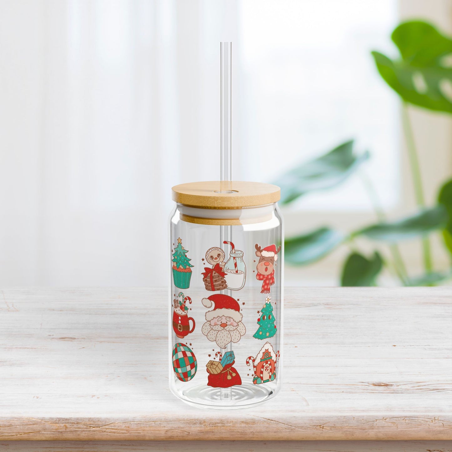 Cute Retro Christmas Sipper Glass - Best Christmas Gift