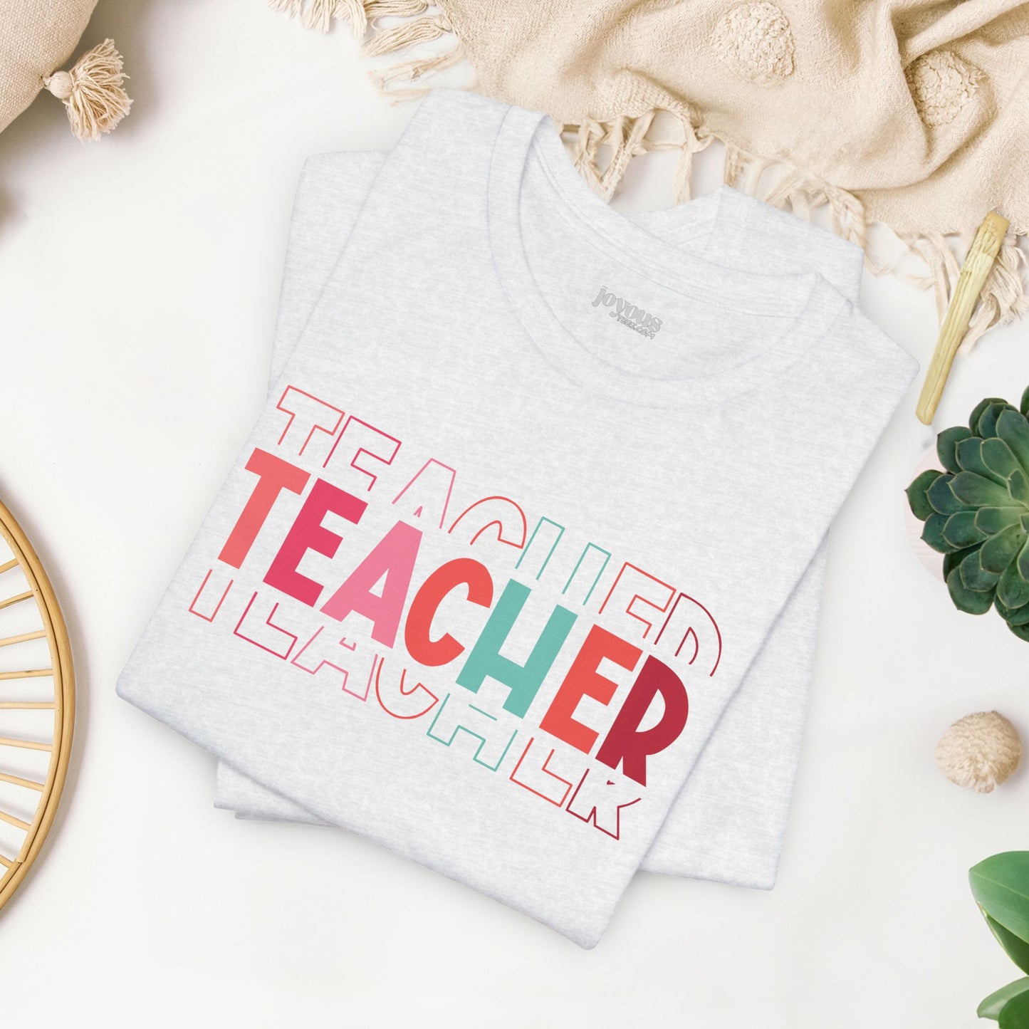 Colorful Teacher Soft Cotton Tee for School Teachers