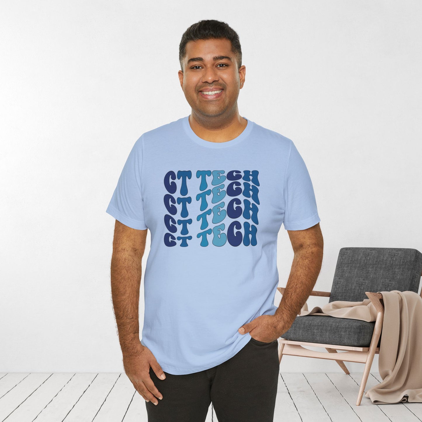 Groovy Blue CT Tech Shirt - CT Technologist Soft Cotton Tee