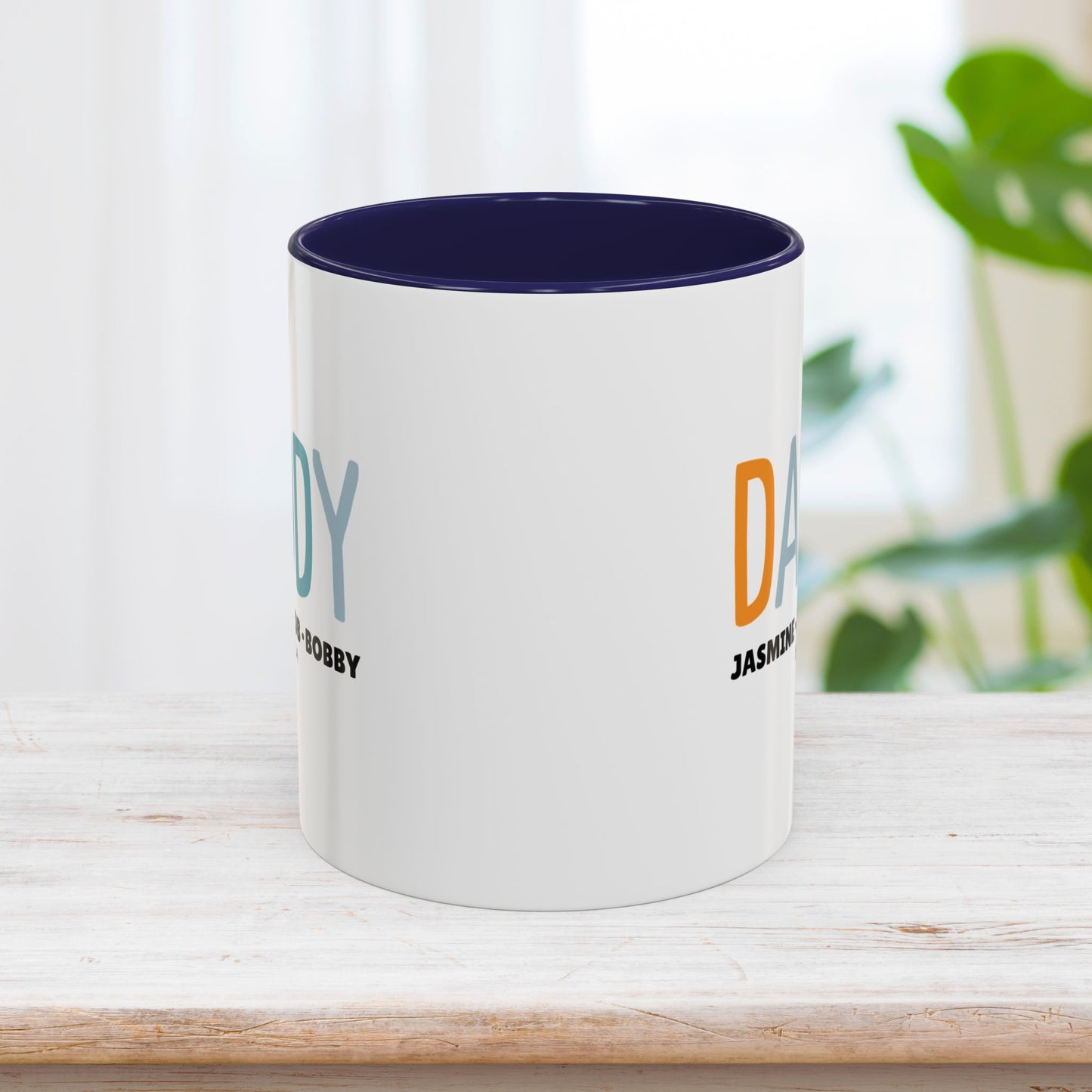 Personalized Daddy Coffee Mug with Kids Names - Custom Dad Gifts for Father's Day