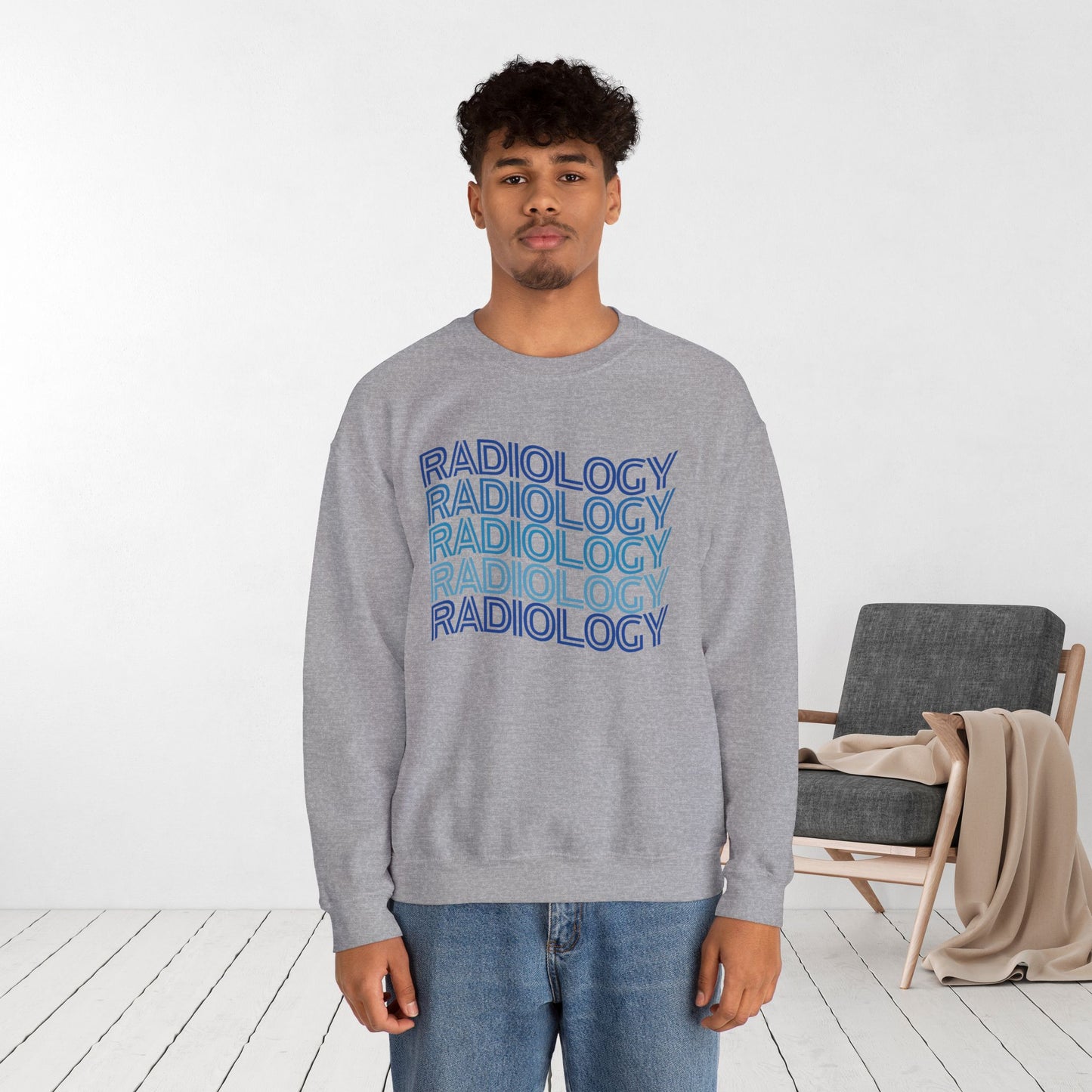 Wavy Blue Radiology Sweatshirt for RAD Technician