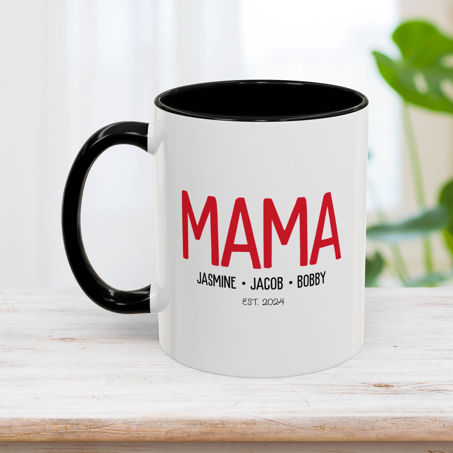 Personalized Mama Coffee Mug with Kids Names - Custom Mom Gifts for Mother's Day