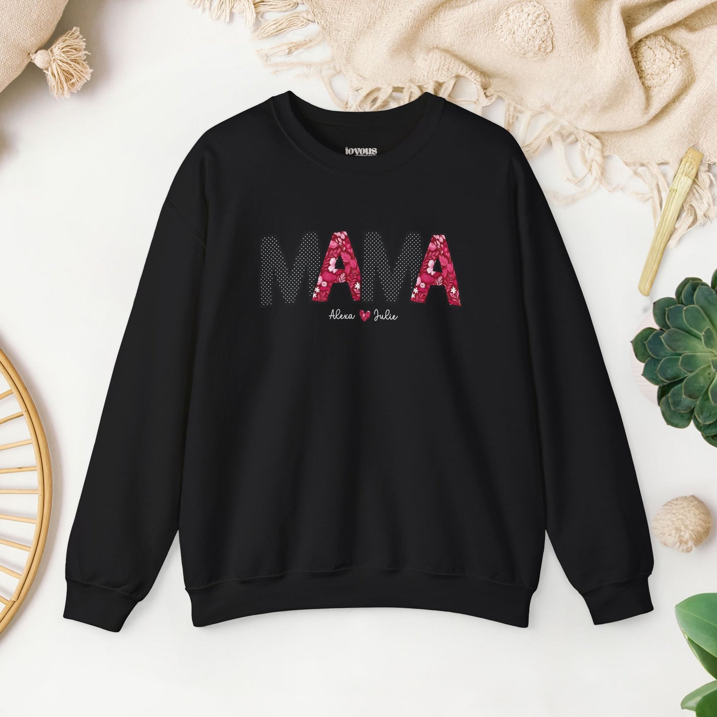 Custom Mama Sweatshirt with Kids Name - Personalized Gift for Mom