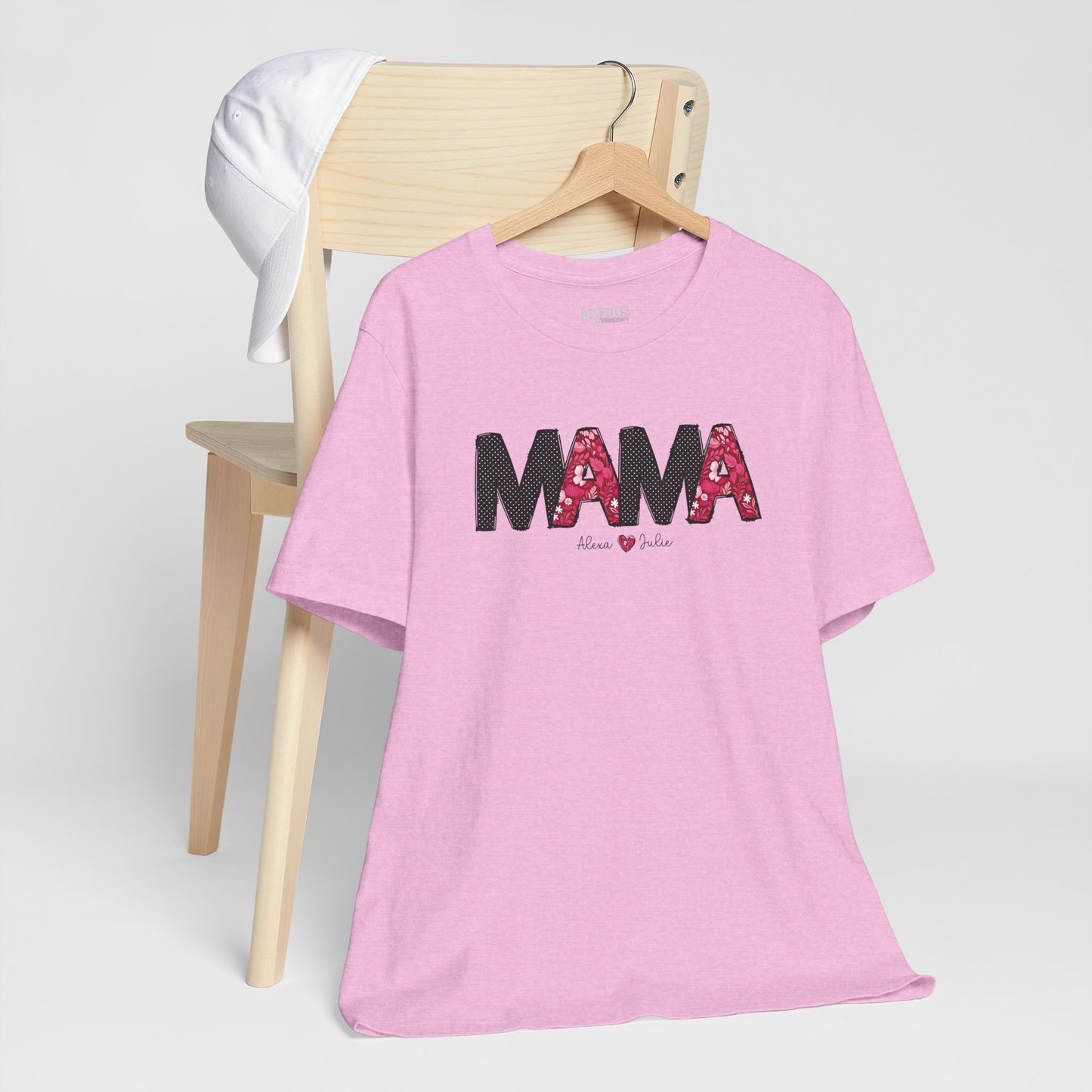 Custom Mama Soft Cotton Tee with Kids Names - Personalized Gift for Mom