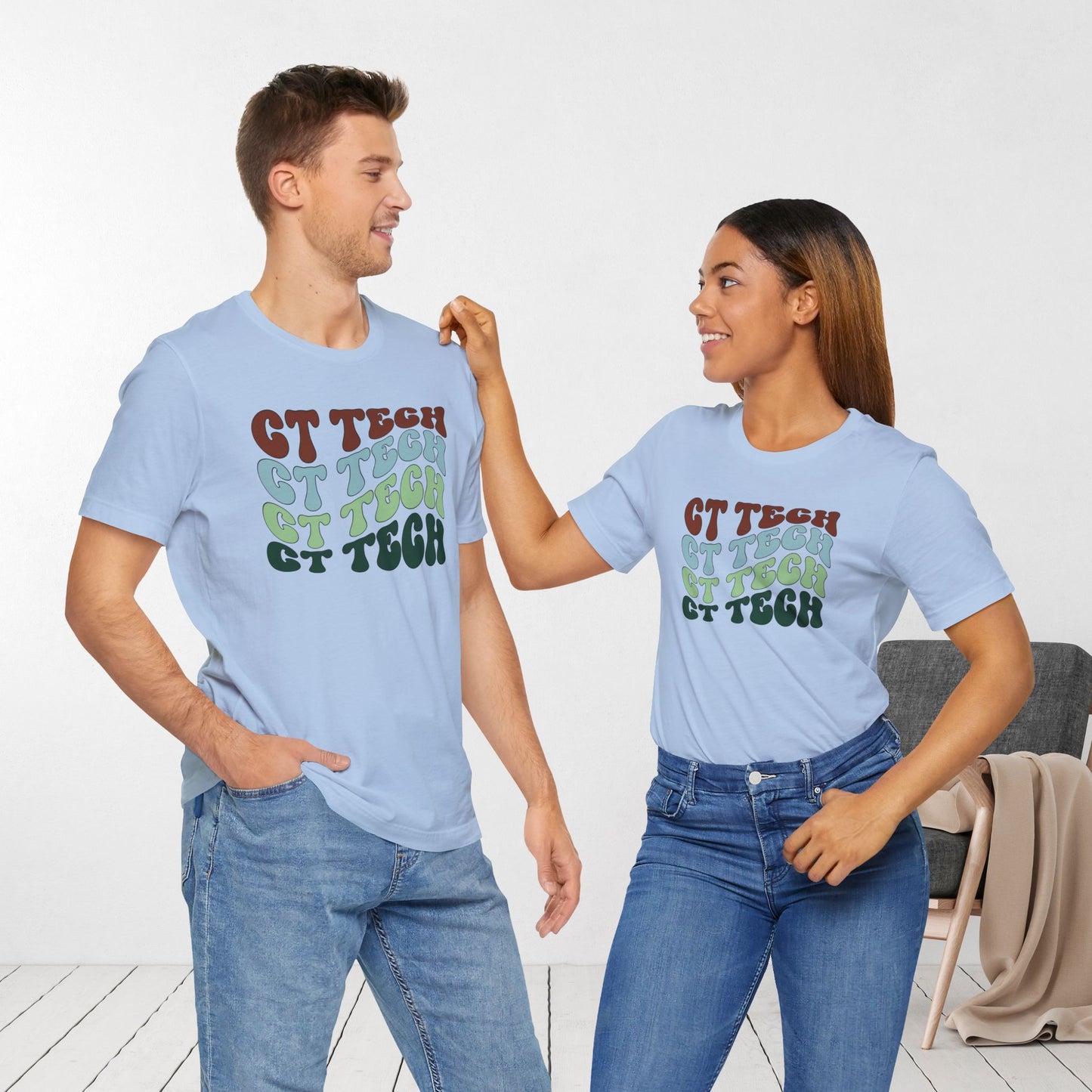 Groovy Colorful CT Tech Shirt - CT Technologist Soft Cotton Tee