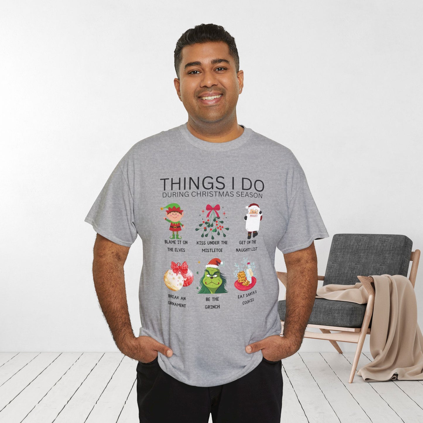 Things I Do Funny Christmas Heavy Cotton Tee