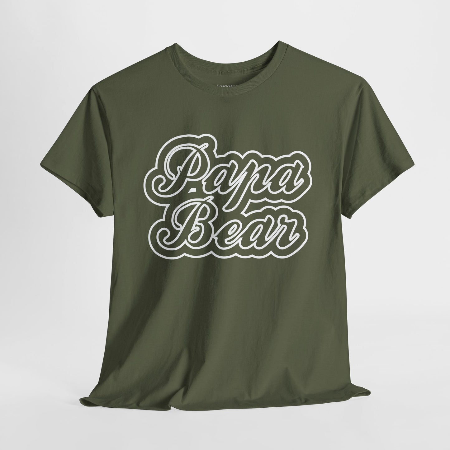 Papa Bear Heavy Cotton Tee - Gift for Dad for Father's Day