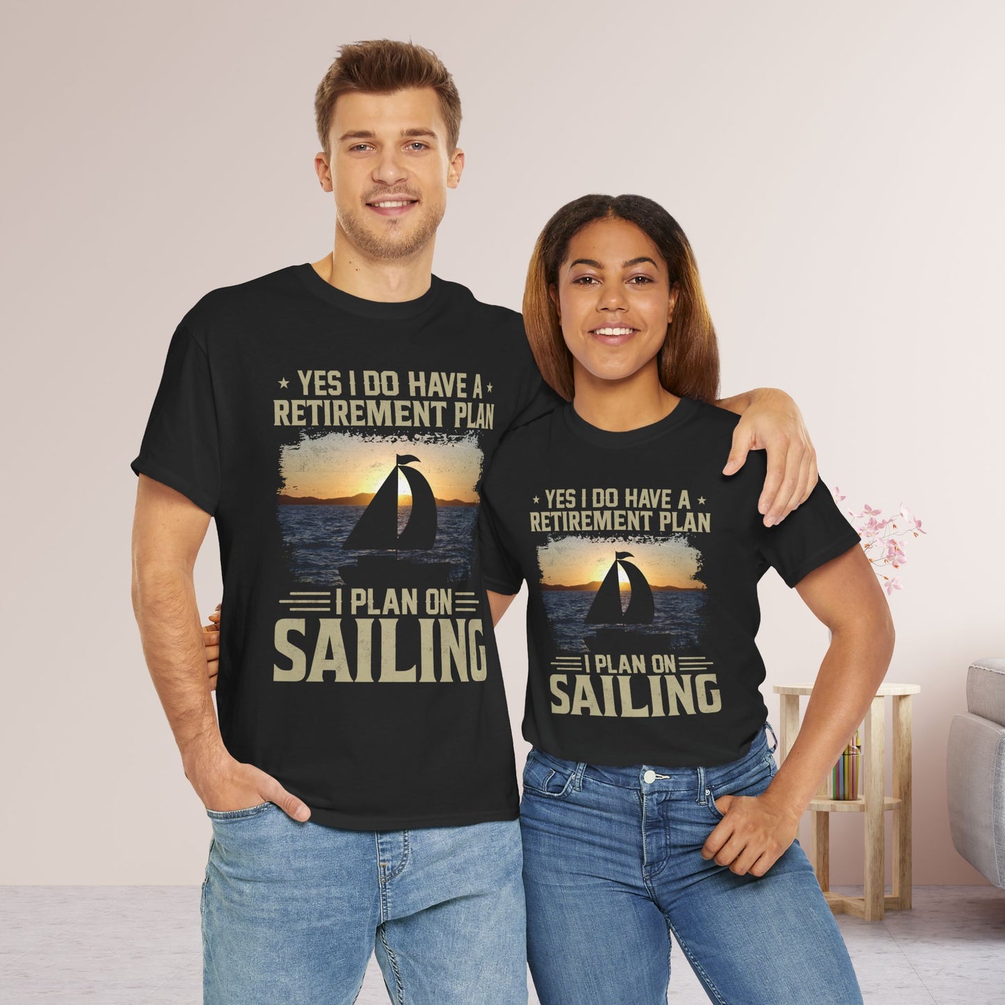 I Plan on Sailing T-Shirt Funny Unisex Sailing Heavy Cotton Tee