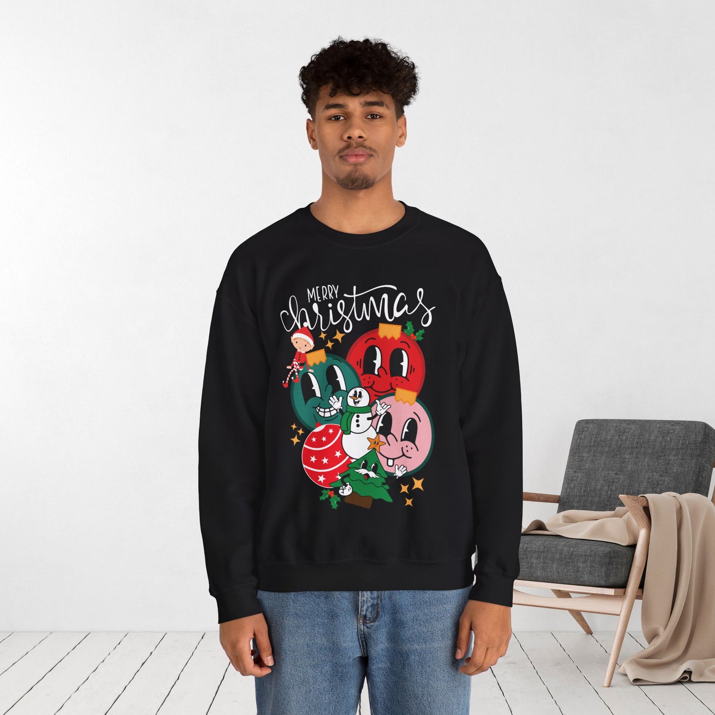 Trendy Christmas Ornament Sweatshirt - Christmas Crewneck Pullover