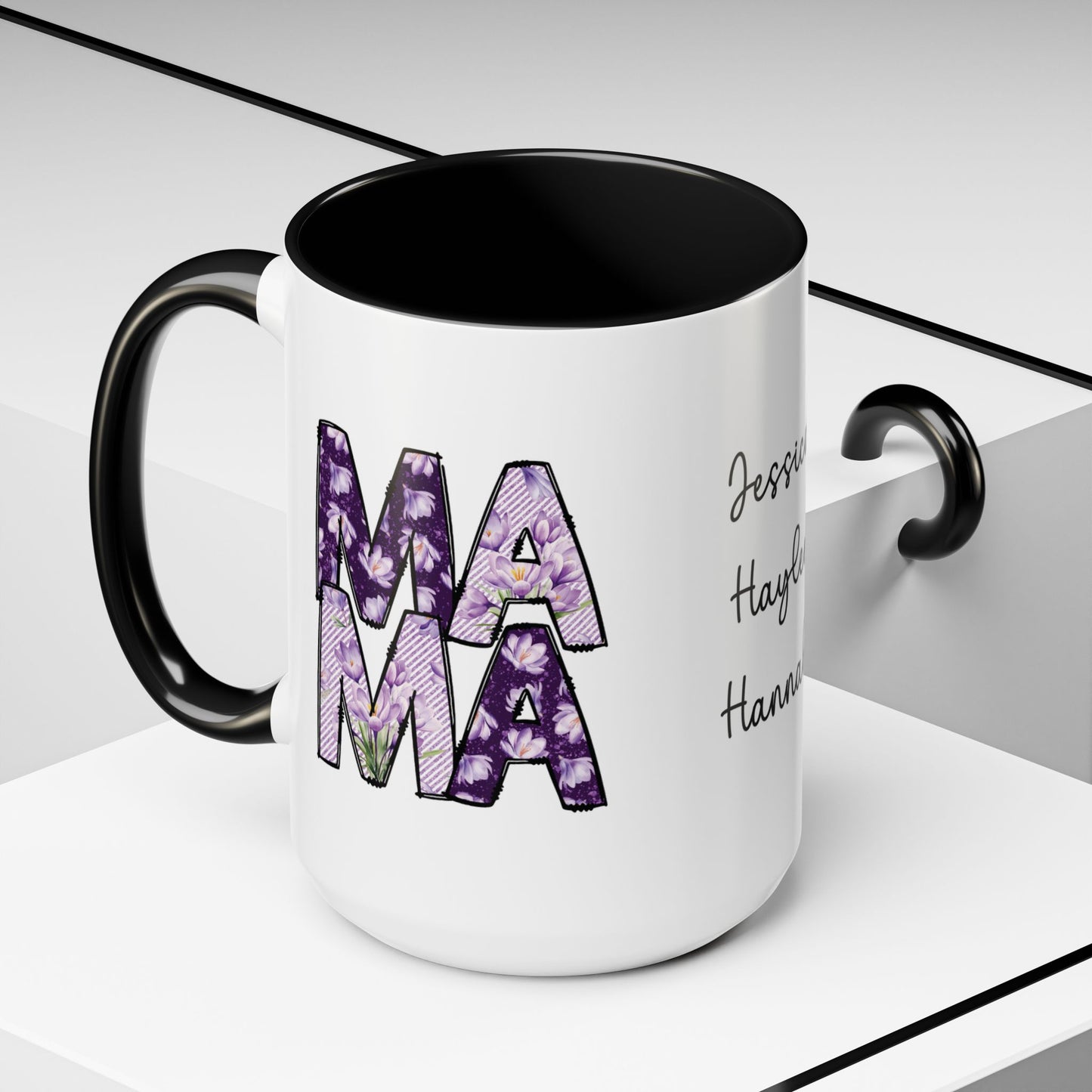 Personalized Mama Coffee Mug with Kids Names - Custom Mom Gifts for Mother's Day