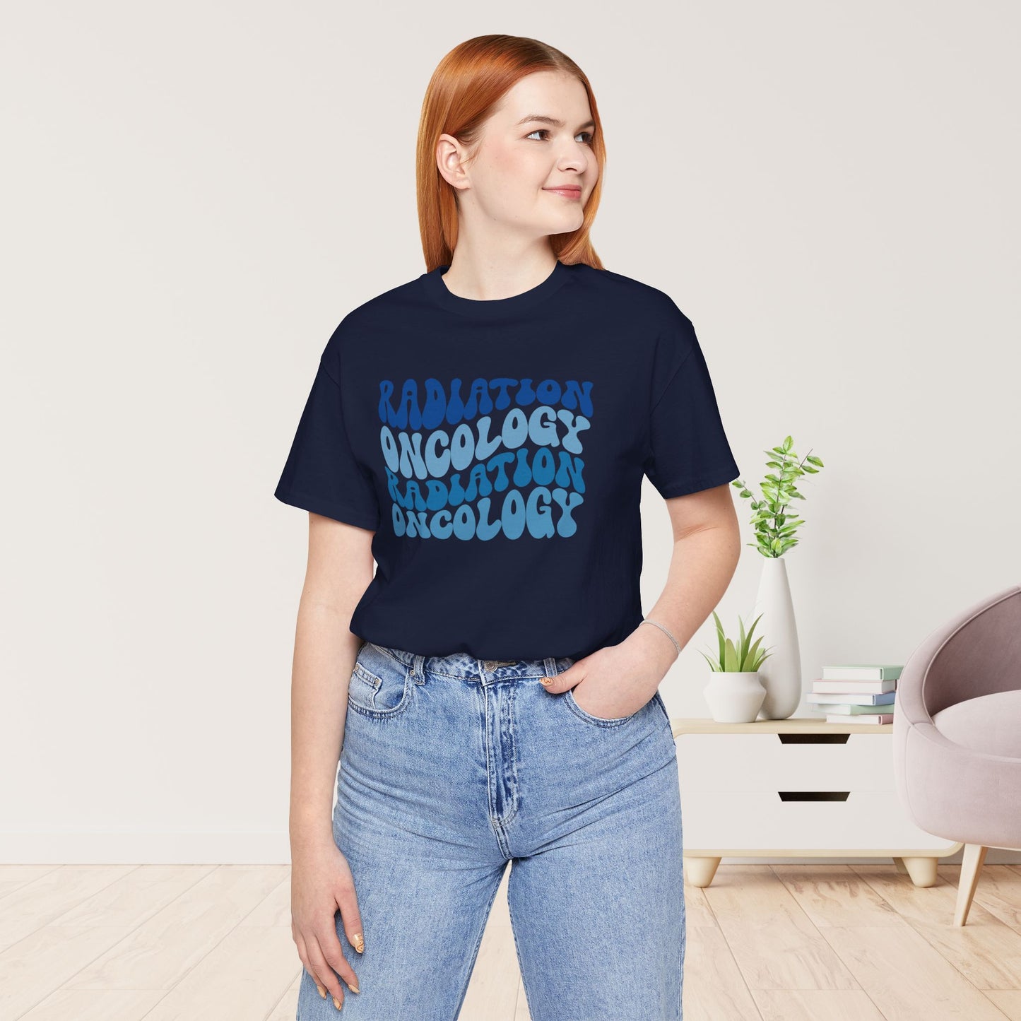 Blue Groovy Radiation Oncology Soft Cotton Tee