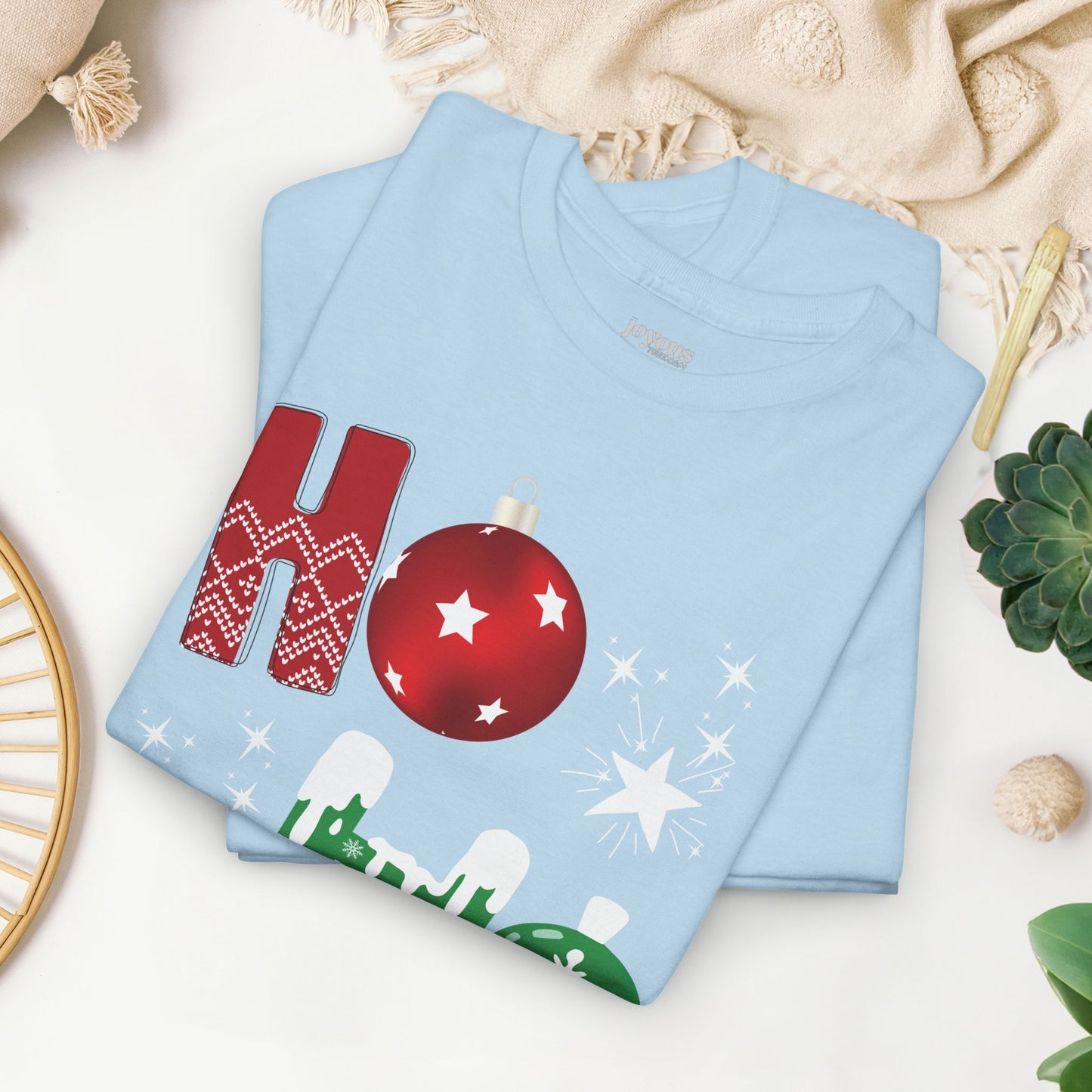 Ho Ho Ho Christmas Shirt - Matching Family Christmas Heavy Cotton Tee