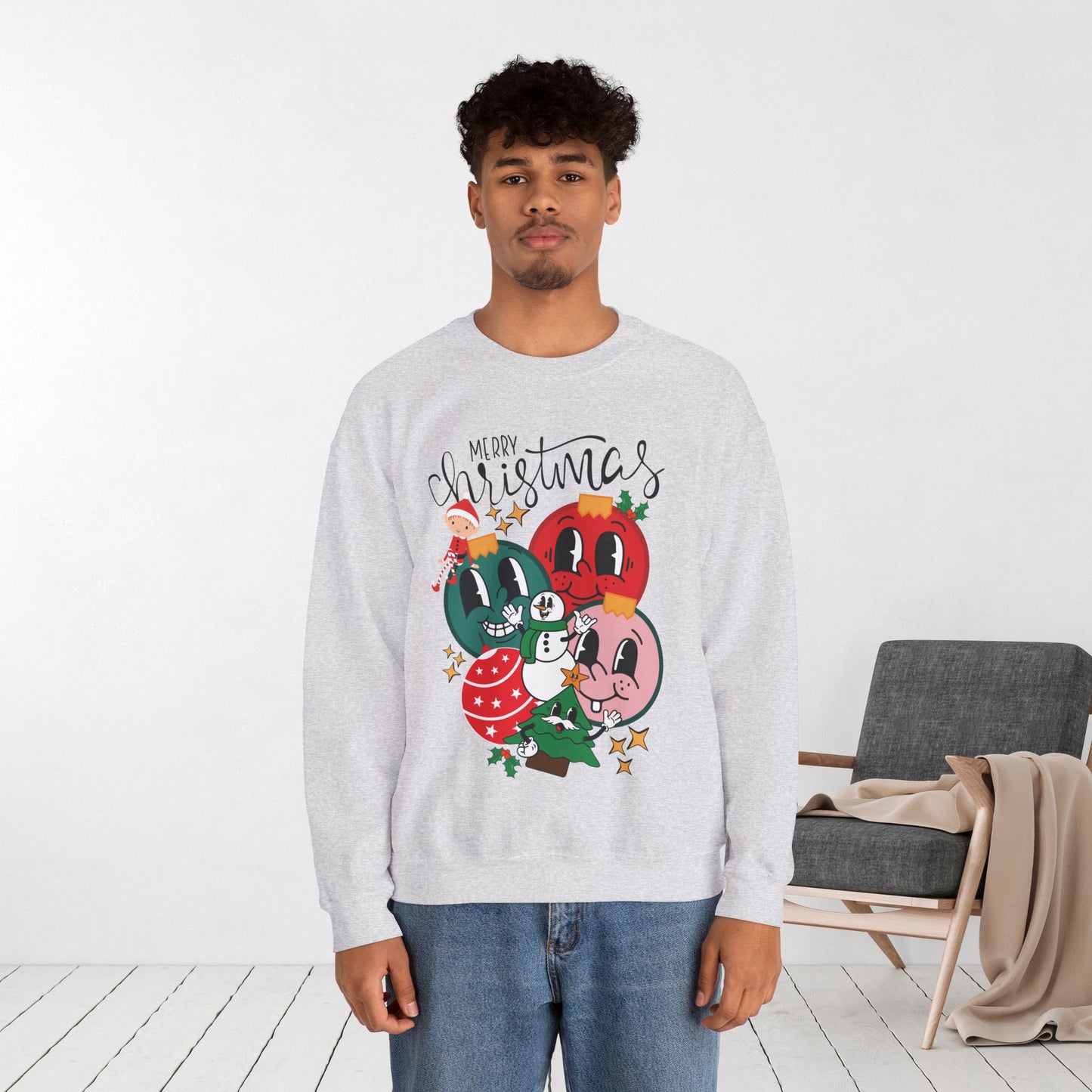 Trendy Christmas Ornament Sweatshirt - Christmas Crewneck Pullover