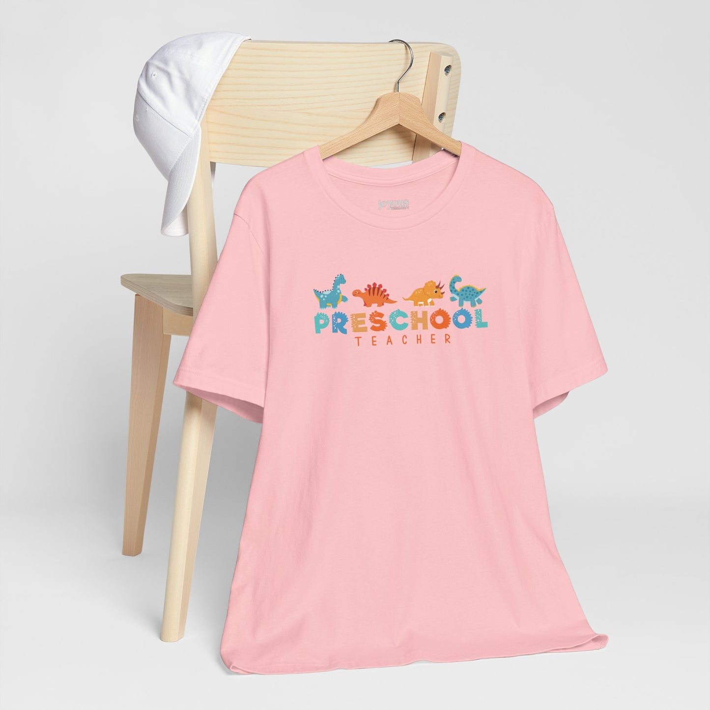 Preschool Teacher Soft Cotton Tee with Cute Dinosaurs