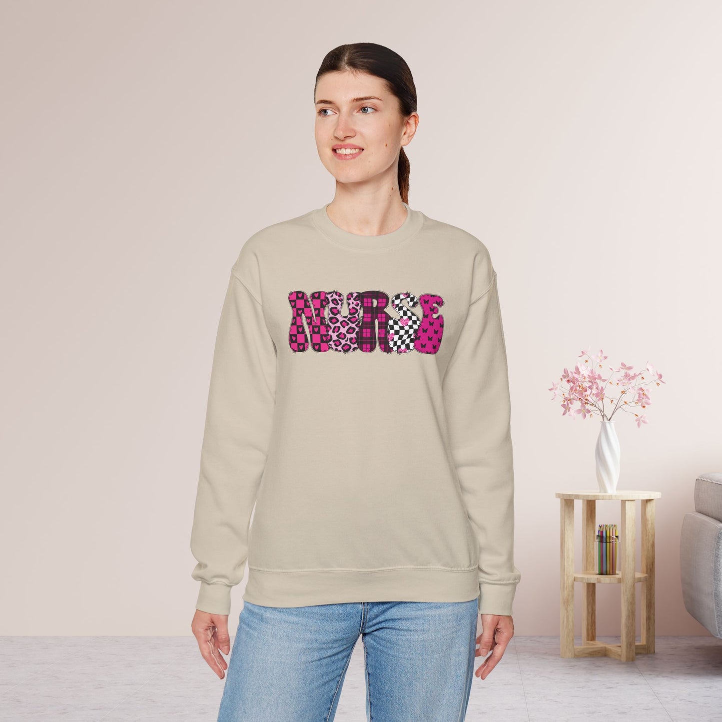 Groovy Font Nurse Sweatshirt - Registered Nurse Sweatshirt