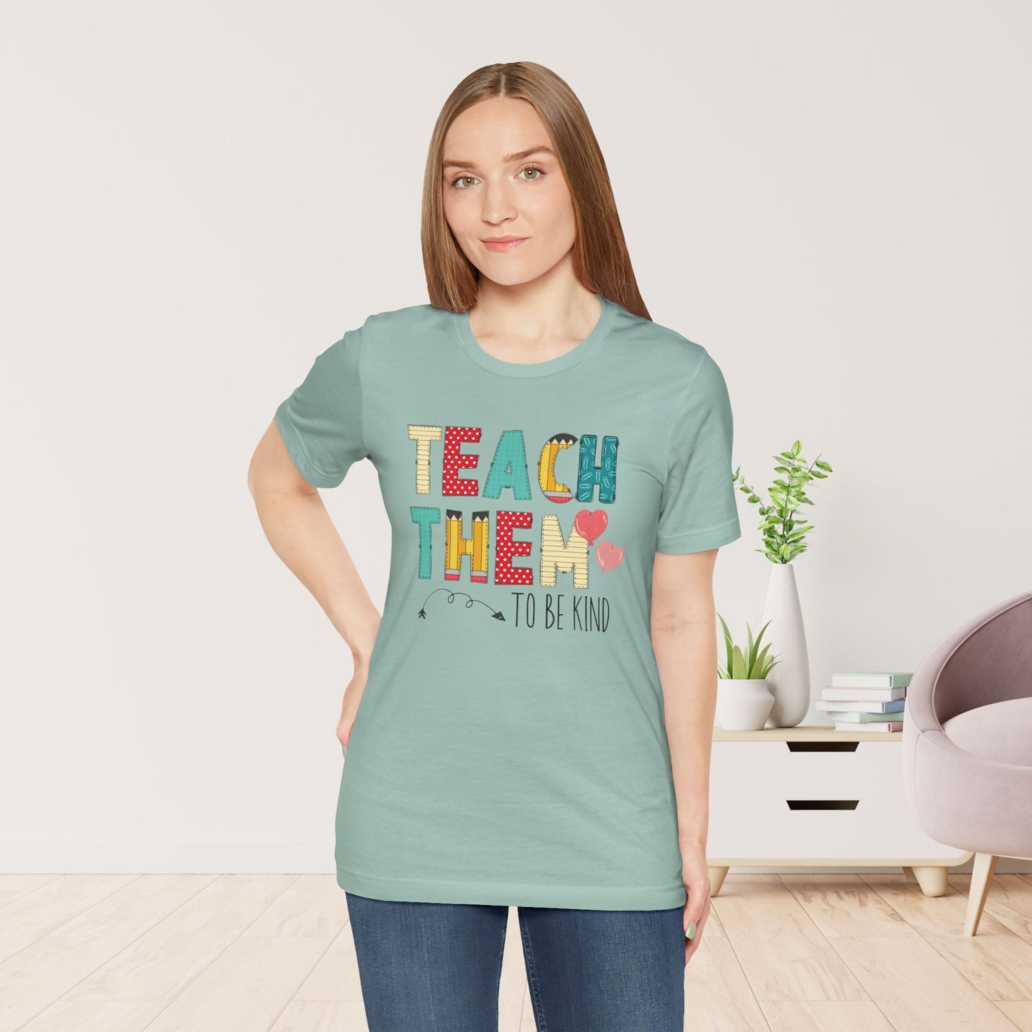 Teach Them to Be Kind Teacher Soft Cotton Tee