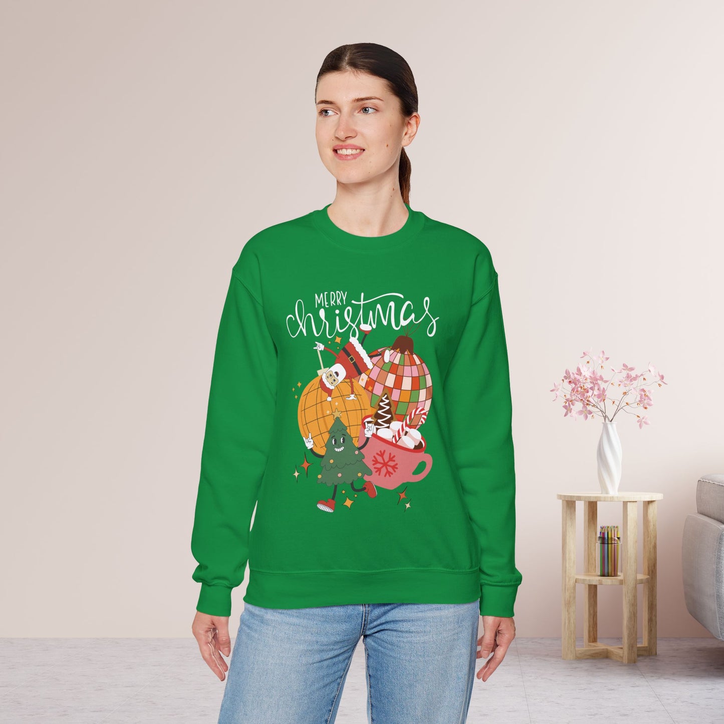 Retro Christmas Ornament Sweatshirt - Christmas Crewneck Pullover