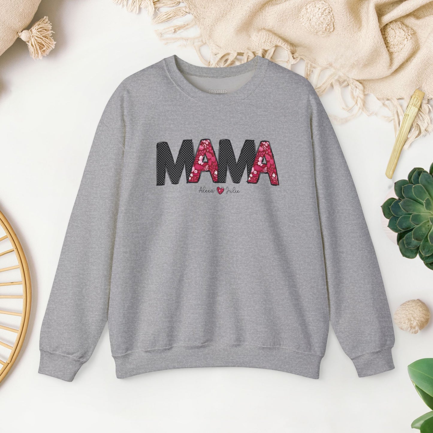 Custom Mama Sweatshirt with Kids Name - Personalized Gift for Mom