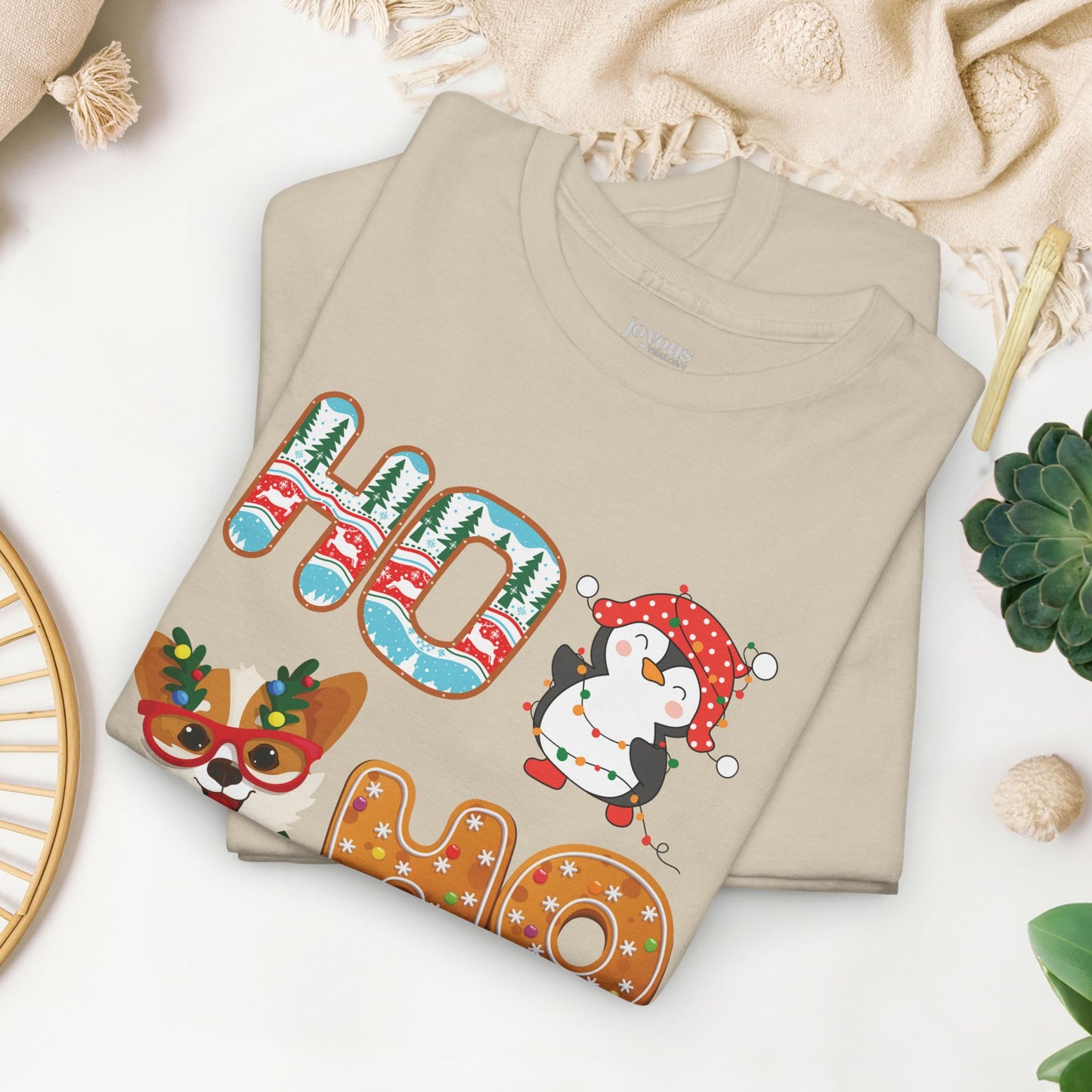 Ho Ho Ho Christmas Shirt - Matching Family Christmas Heavy Cotton Tee