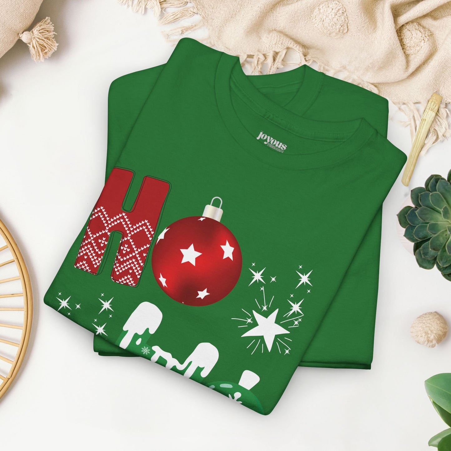 Ho Ho Ho Christmas Shirt - Matching Family Christmas Heavy Cotton Tee