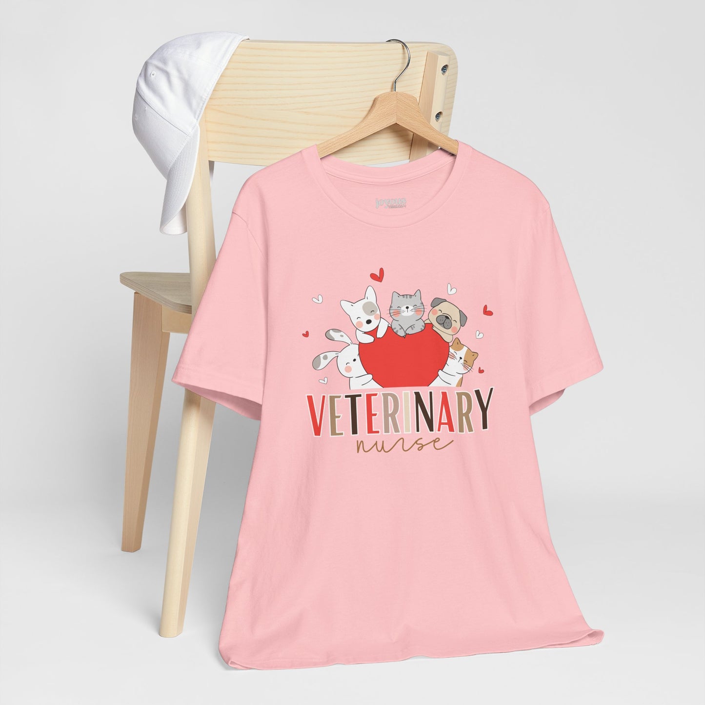 Cute Veterinary Nurse Soft Cotton Tee with Dogs and Cats for VET Nurse