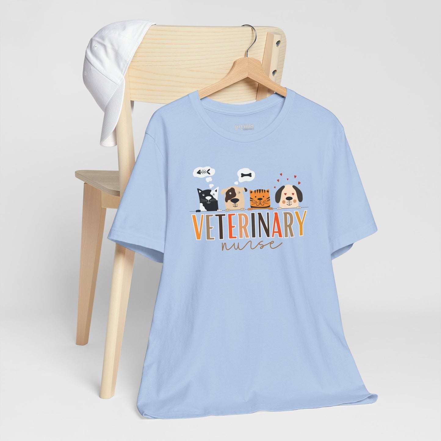 Veterinary Nurse Soft Cotton Tee with Dogs and Cats for VET Nurse