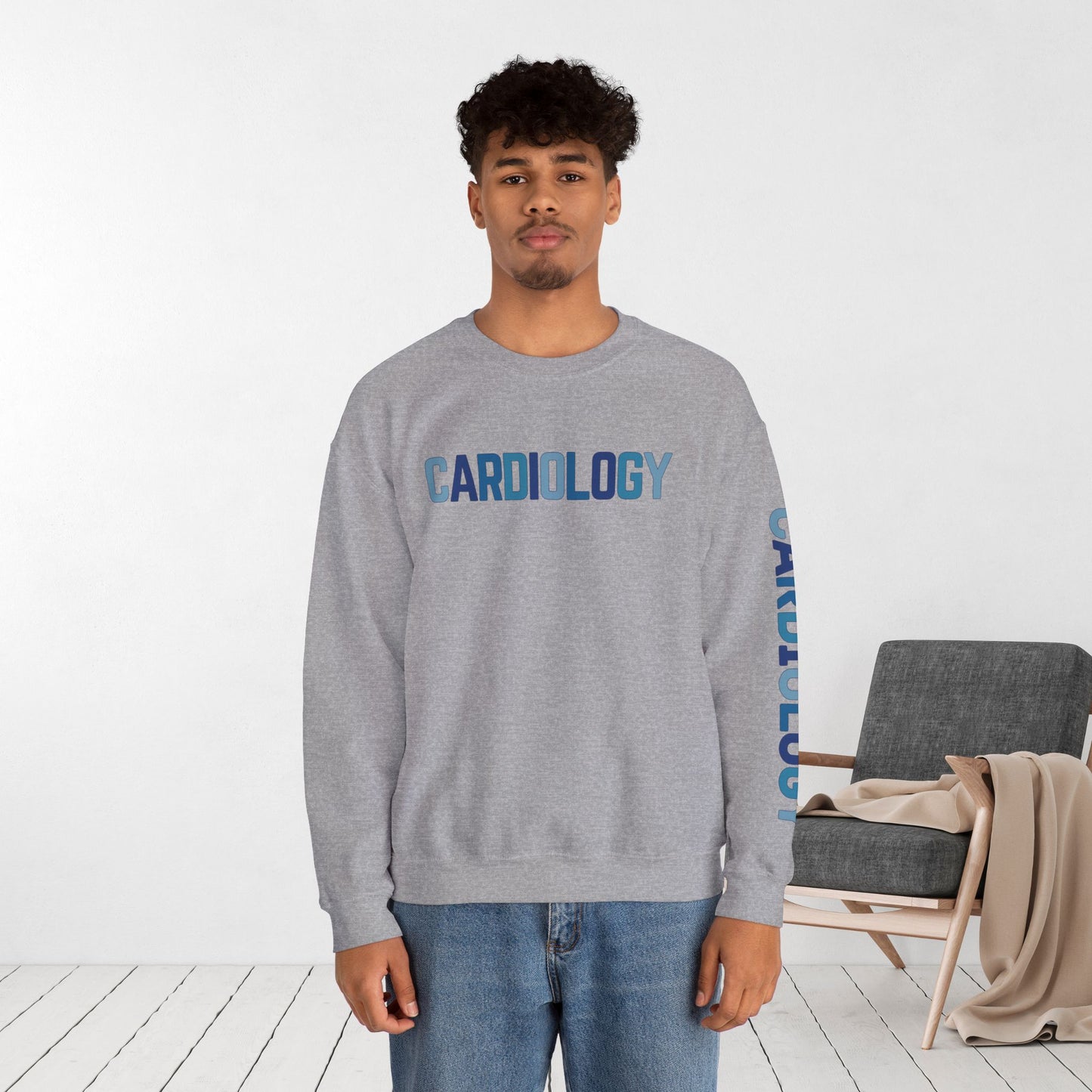 Trendy Blue Cardiology Sweatshirt for Cardiac Nurse