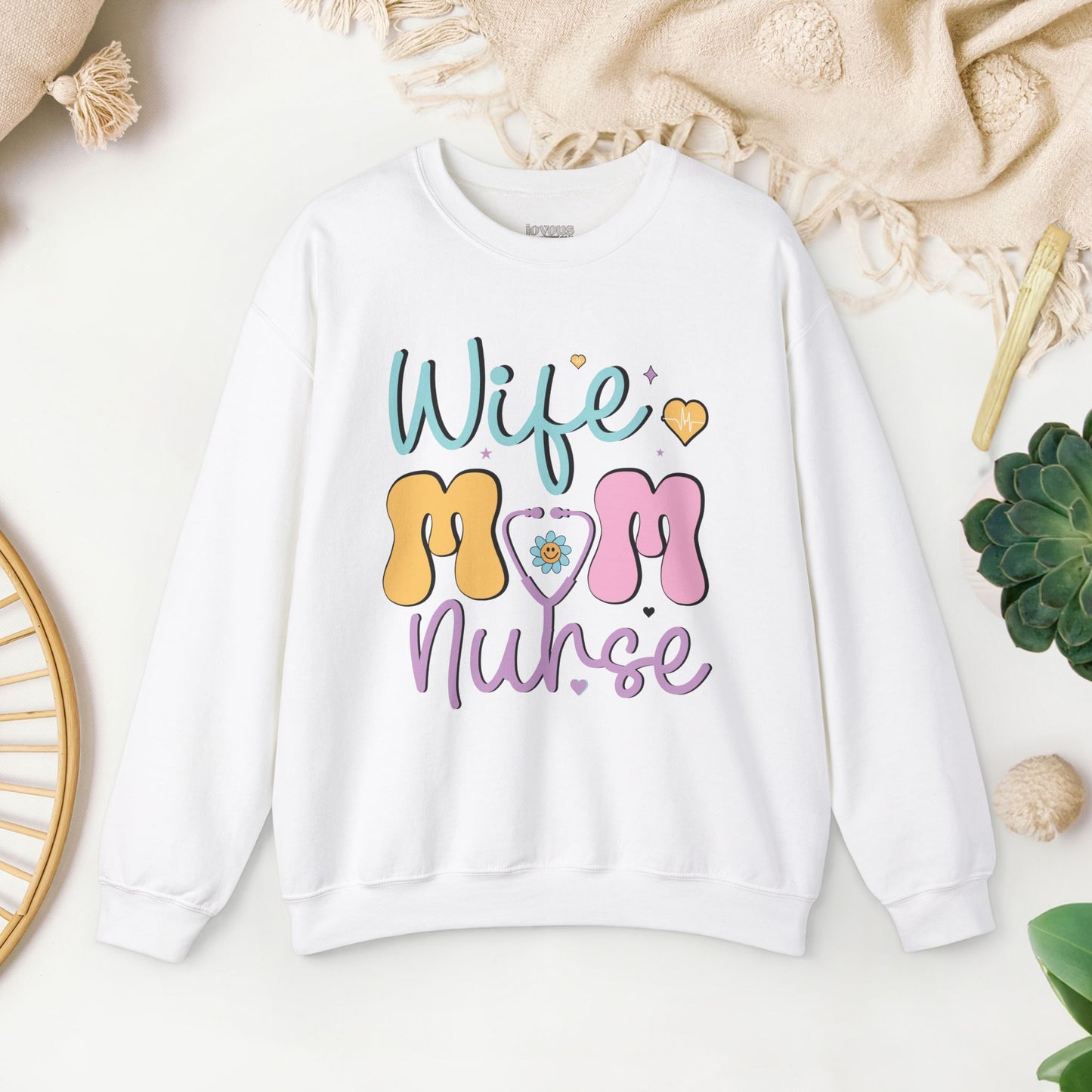 Wife Mom Nurse Sweatshirt - Groovy Nurse Sweatshirt