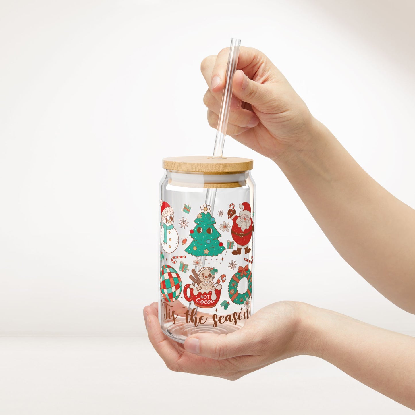 'Tis The Season Retro Christmas Sipper Glass - Best Christmas Gift