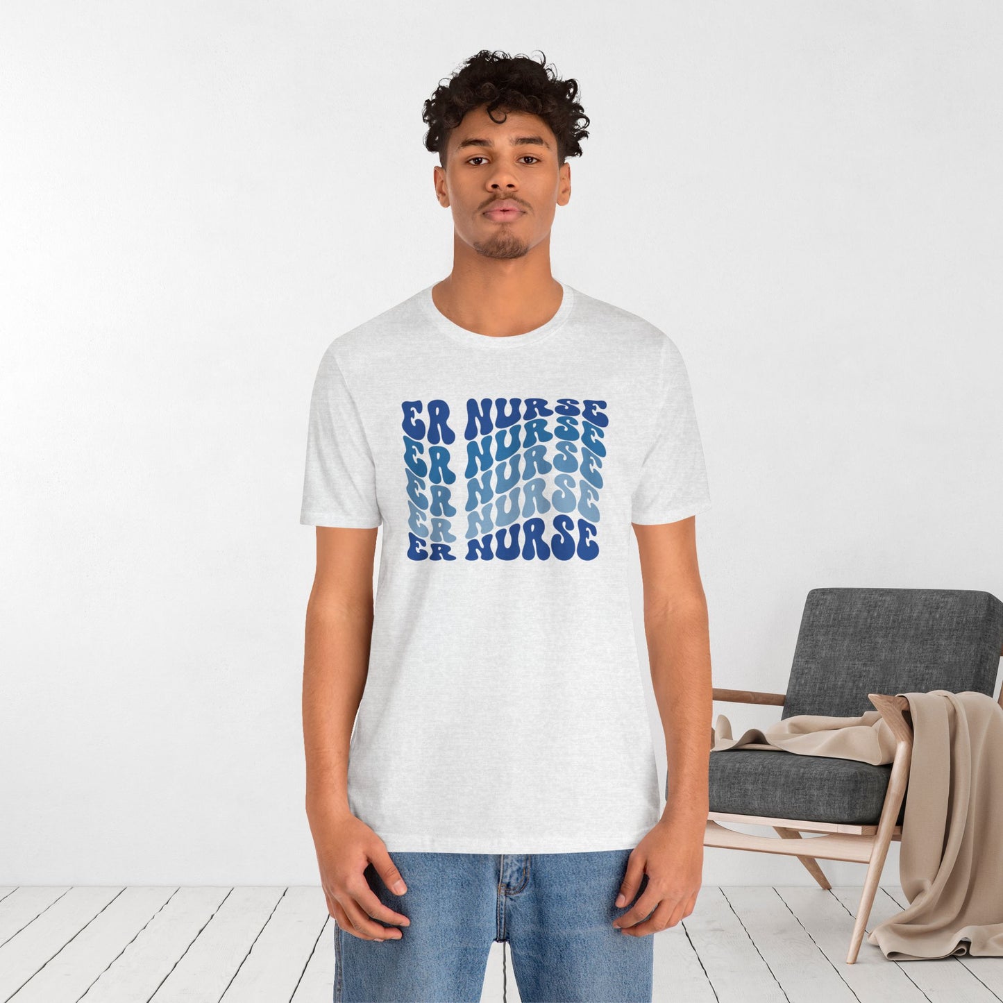 Groovy Blue ER Nurse Shirt - Emergency Nurse Soft Cotton Tee