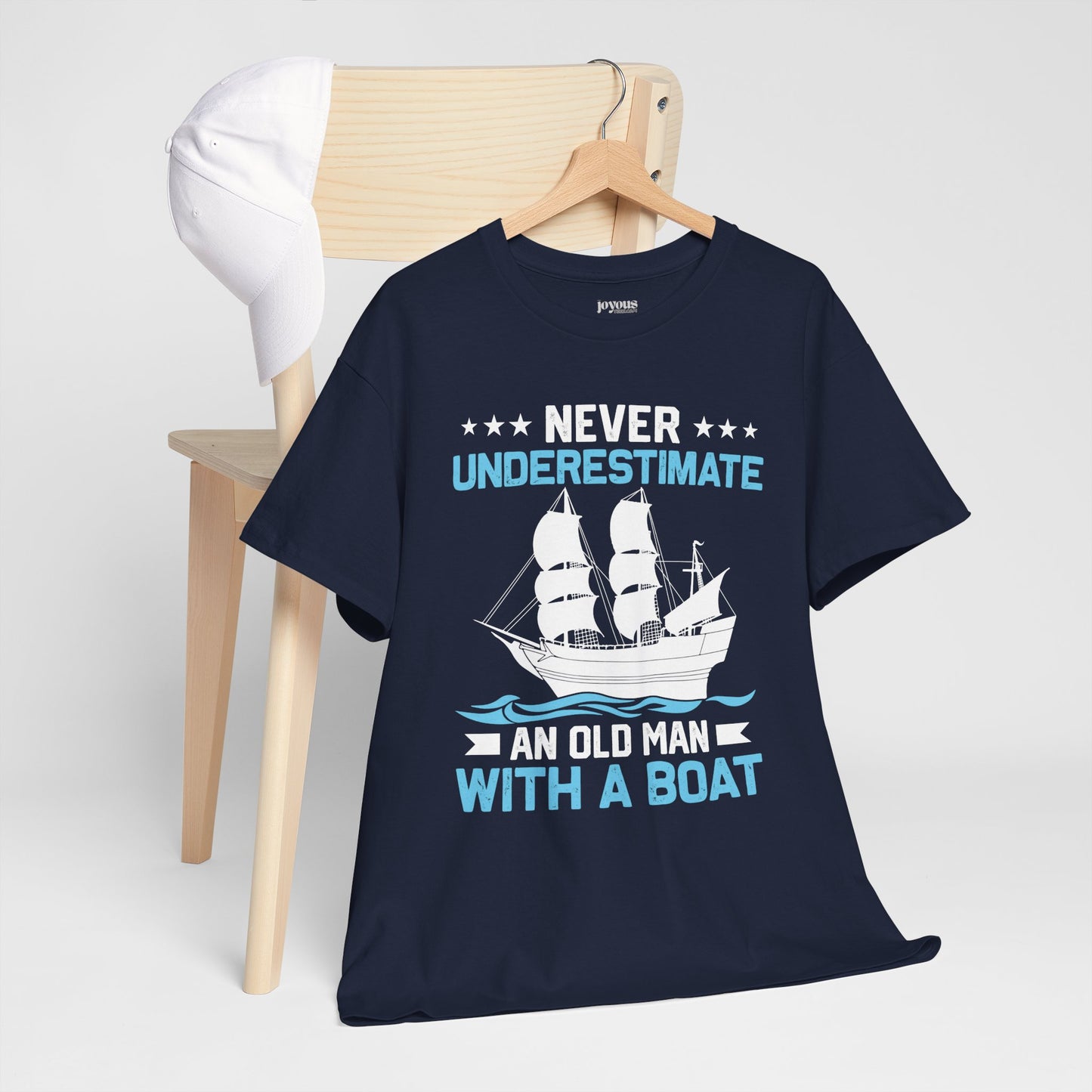 Old Man with a Boat T-Shirt - Funny Sailing Heavy Cotton Tee