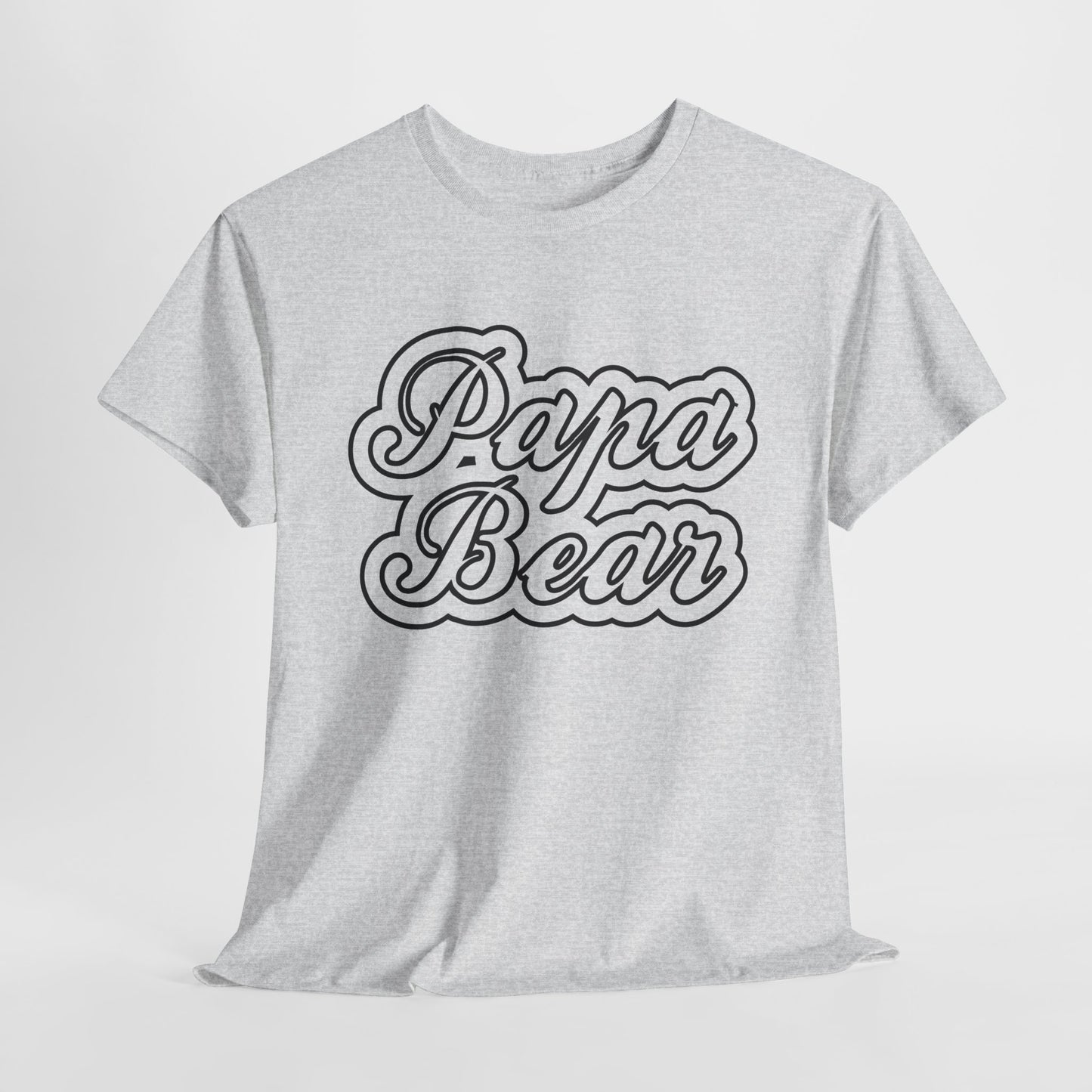 Papa Bear Heavy Cotton Tee - Gift for Dad for Father's Day